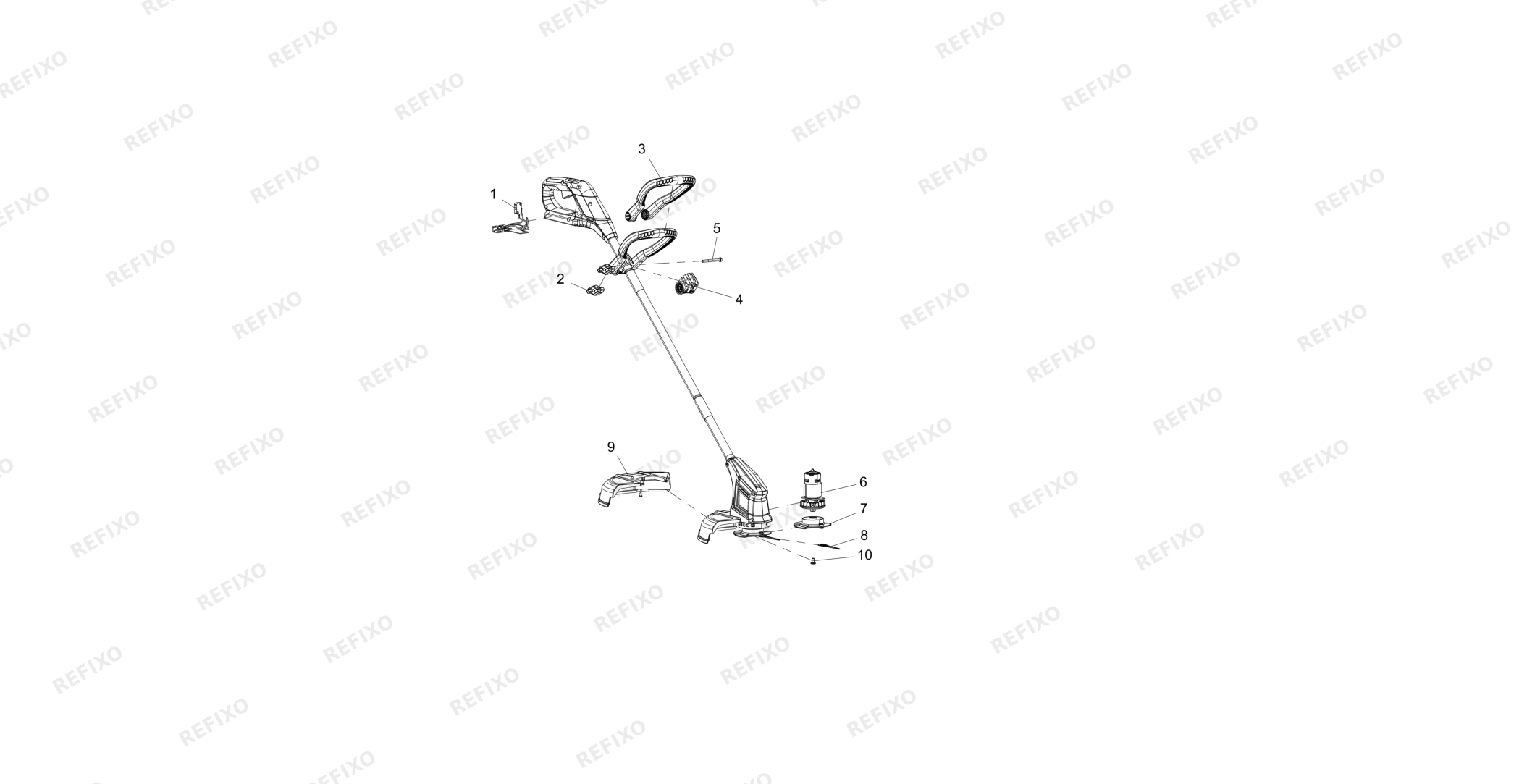 Greenworks 2113307 exploded view — схема запчастей
