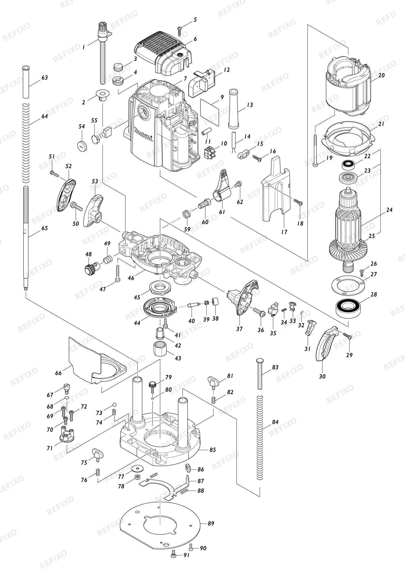 MAKITA RP1802 — схема запчастей