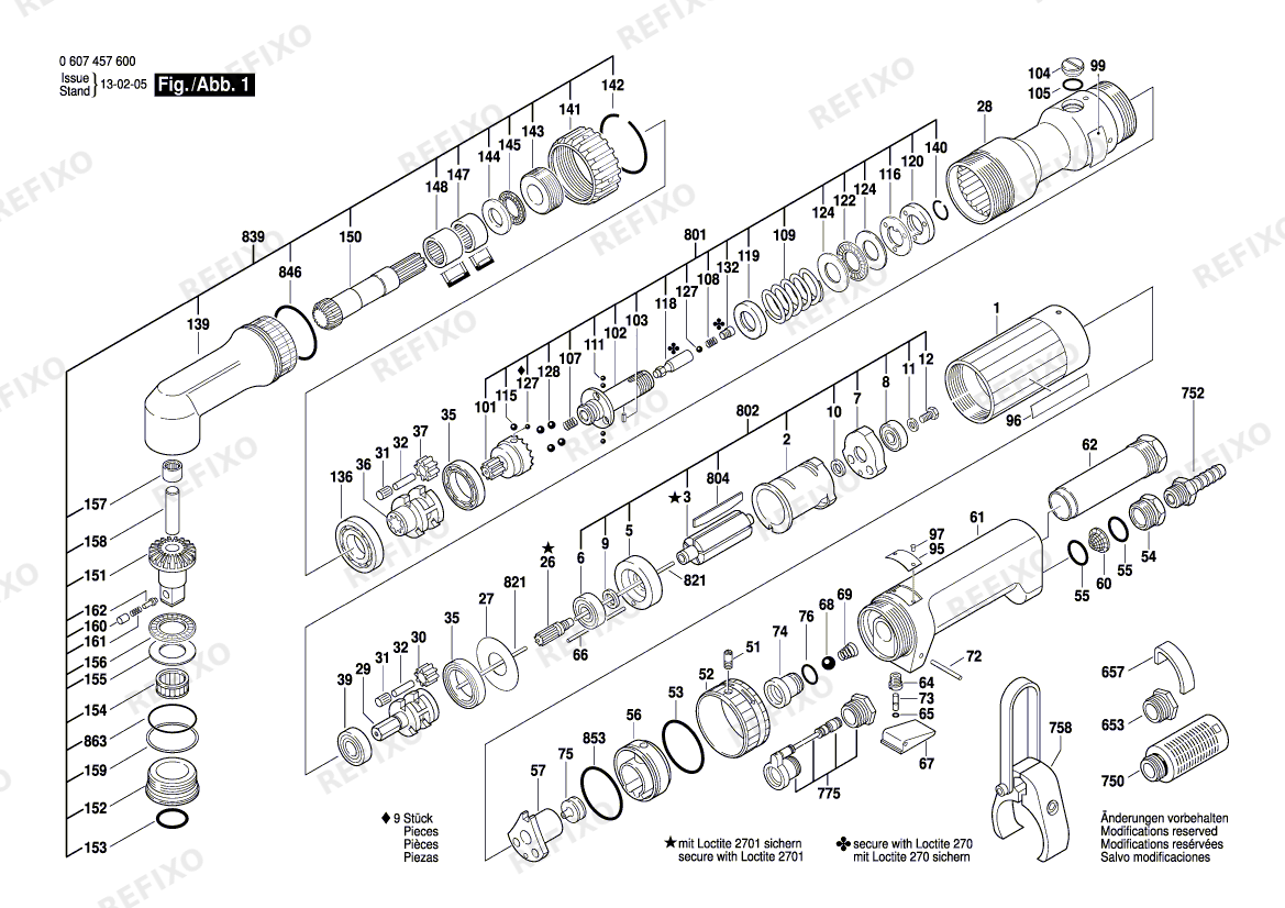 Bosch Pw-Winkelschrauber-Ind 740 WATT-SERIE (0 607 457 600) — схема запчастей