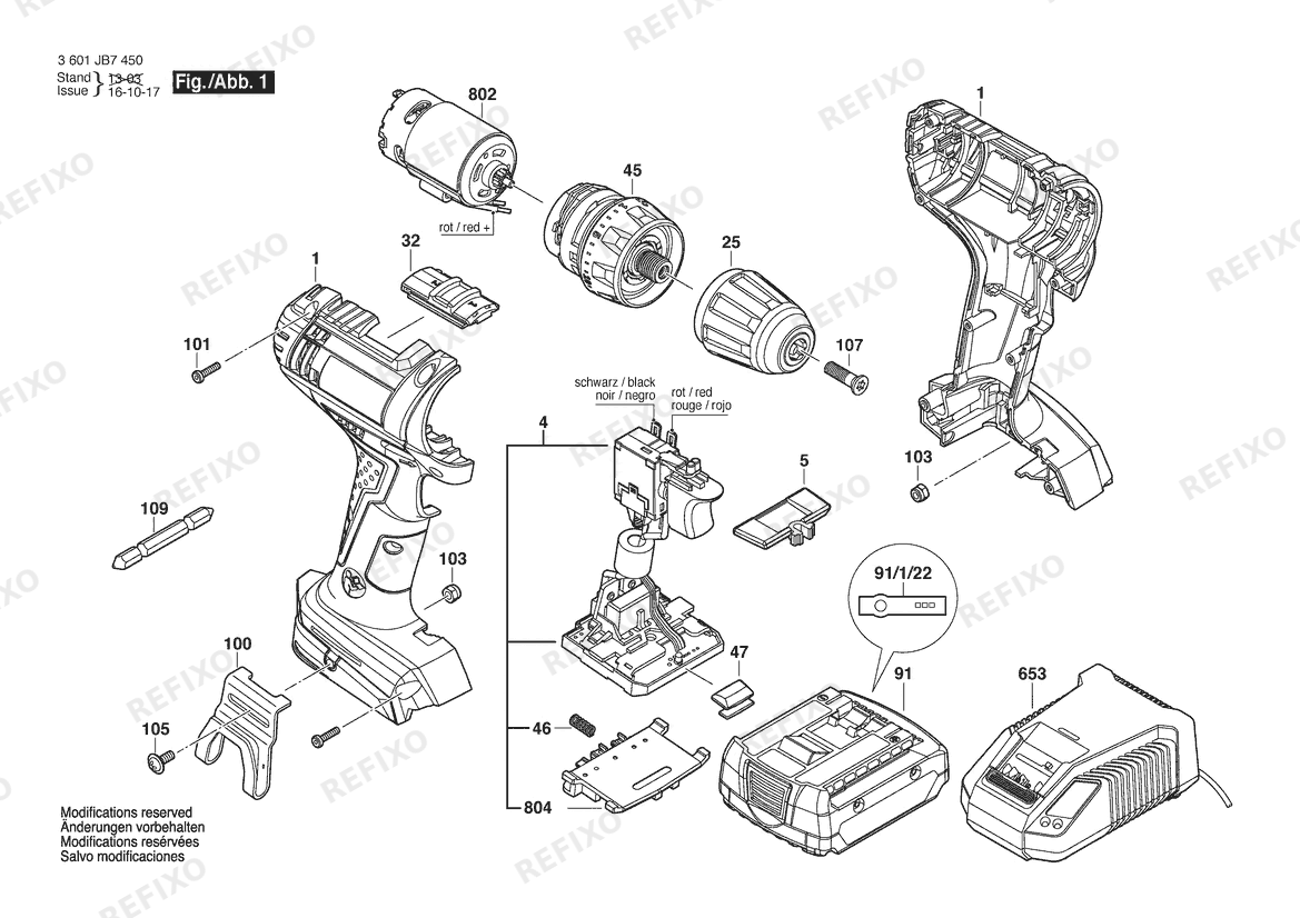 Bosch Gw- аккумуляторный - шуруповёрт GSR 14,4-2-LI | 14.4 V | 009 - CN (3 601 JB7 480) — схема запчастей