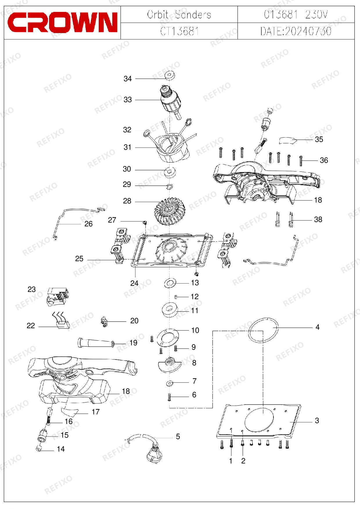 CROWN CT13681 — схема запчастей
