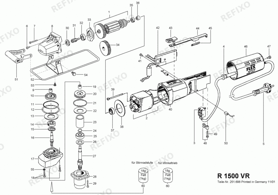 Flex R 1500 VR 230CEE 251689 — схема запчастей