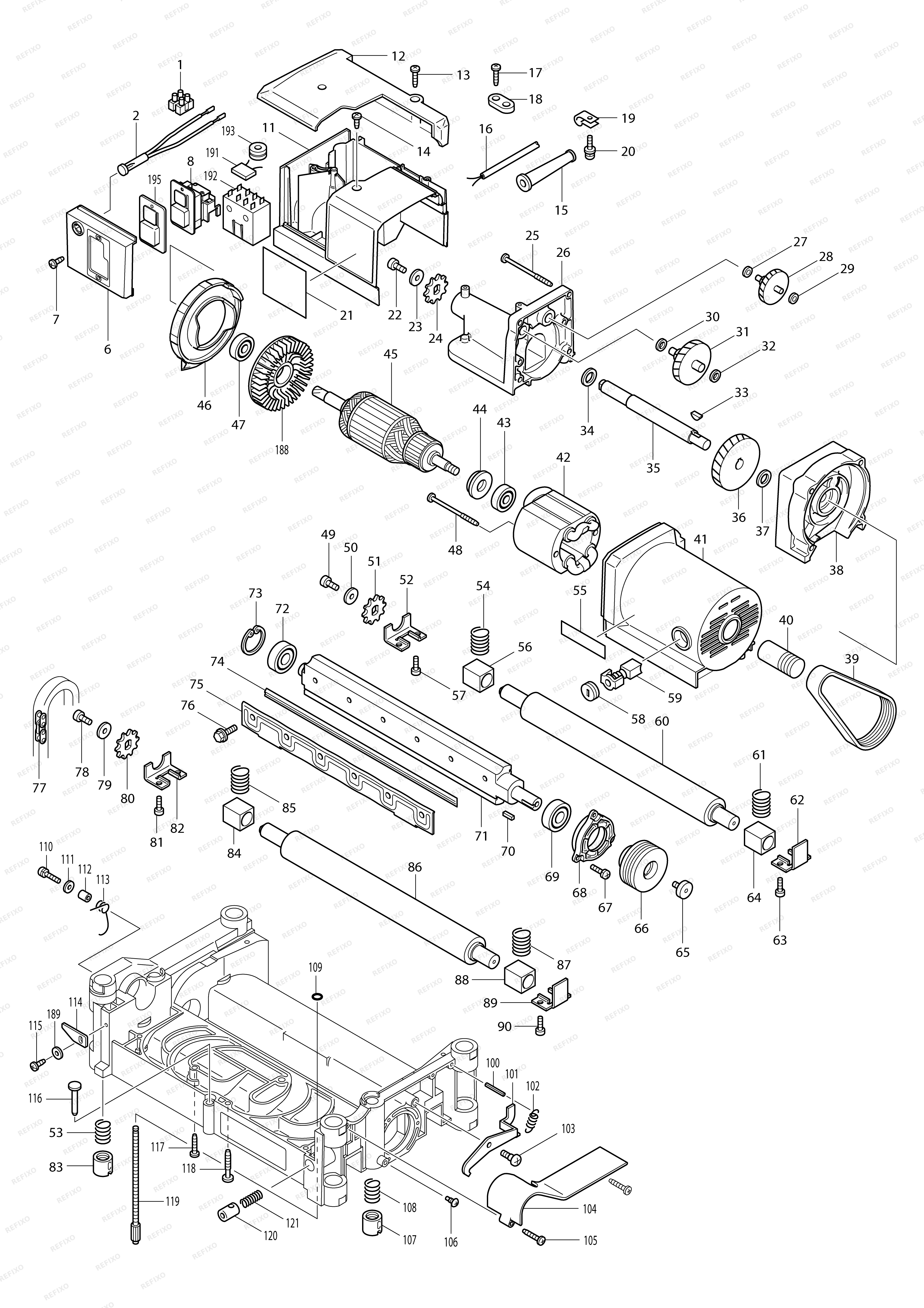 MAKITA 2012NB — схема запчастей