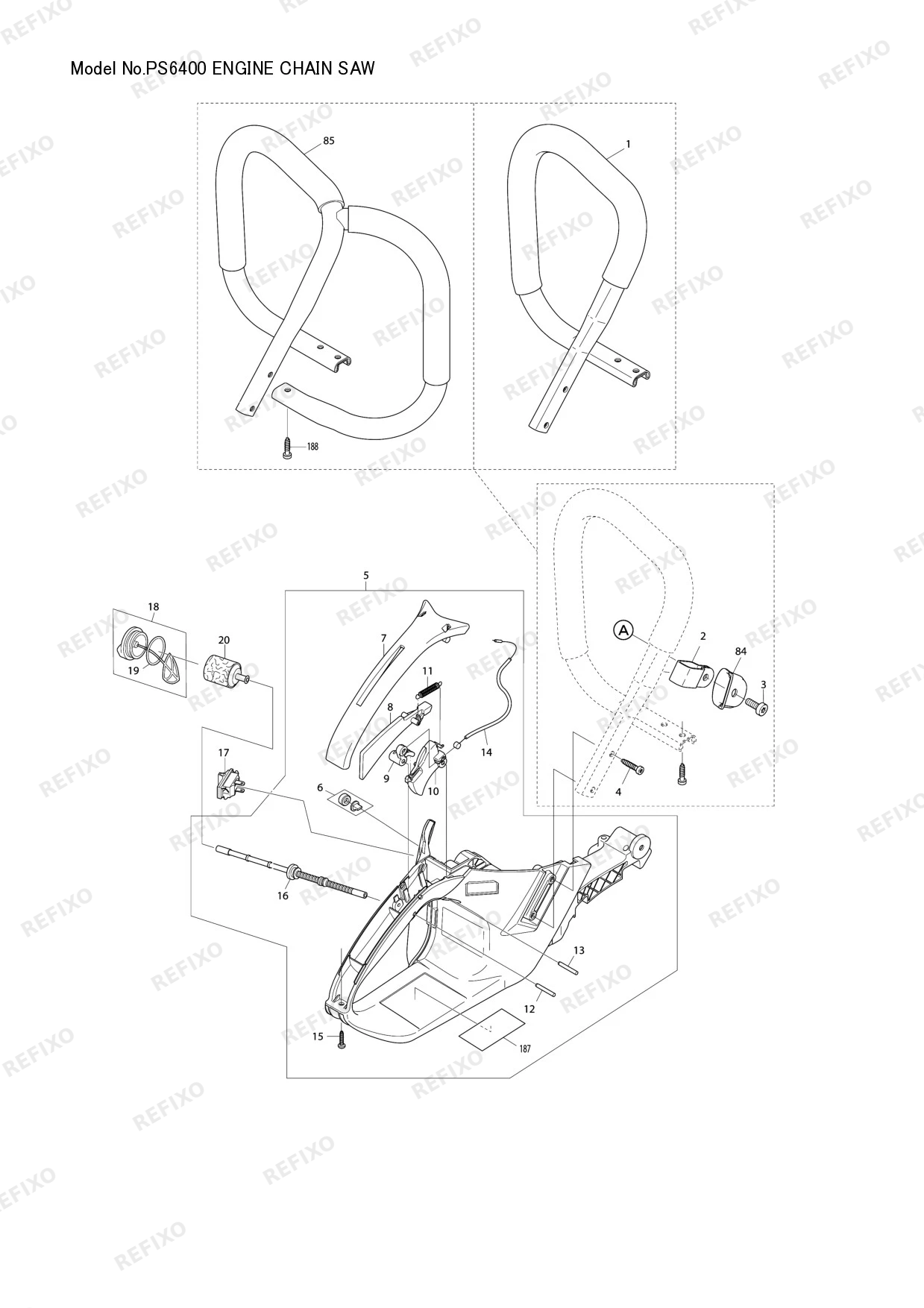 MAKITA PS 6400 — схема запчастей