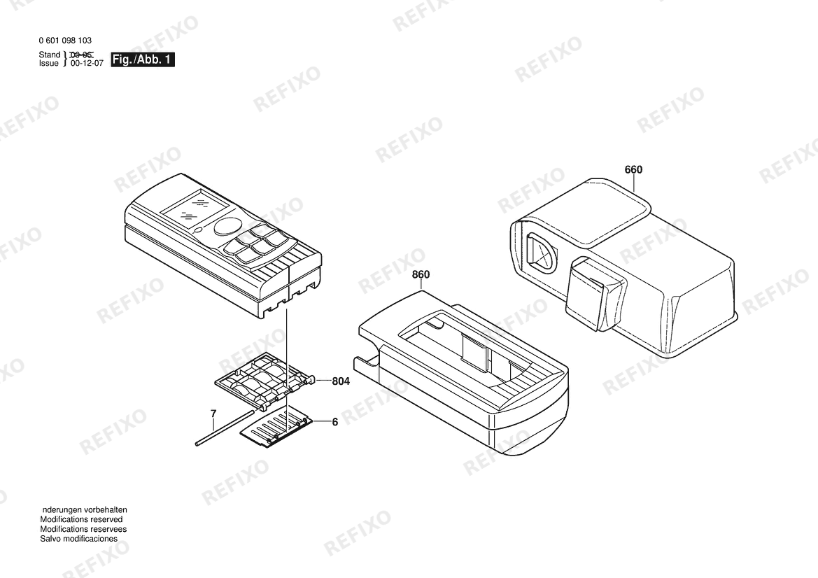 Bosch Entfernungsmesser DLE 60 | 036 - GB (0 601 098 242) — схема запчастей
