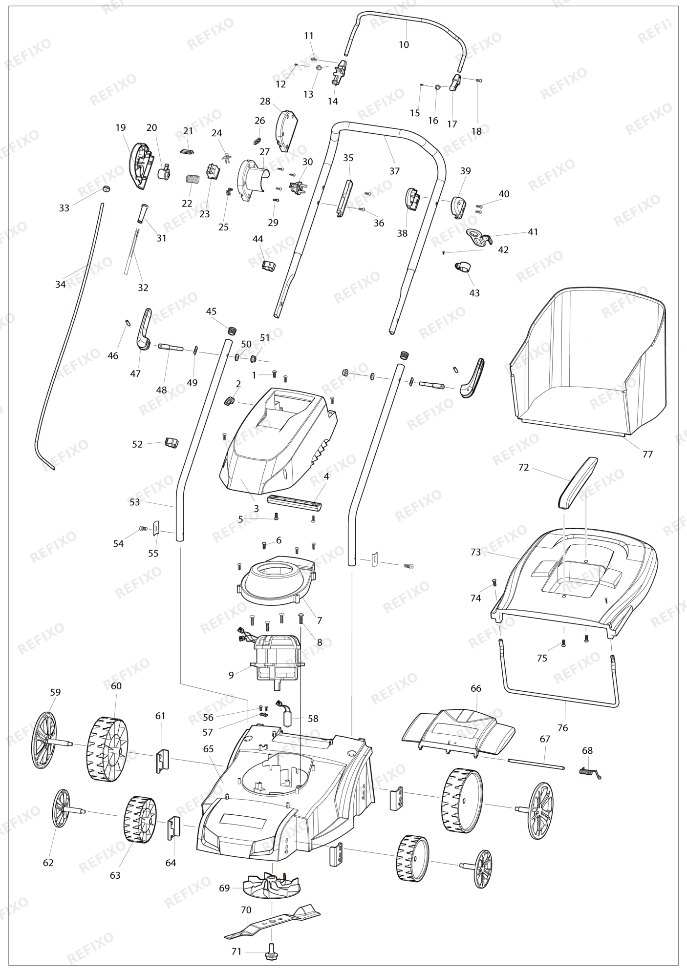 MAKITA ELM3710 — схема запчастей
