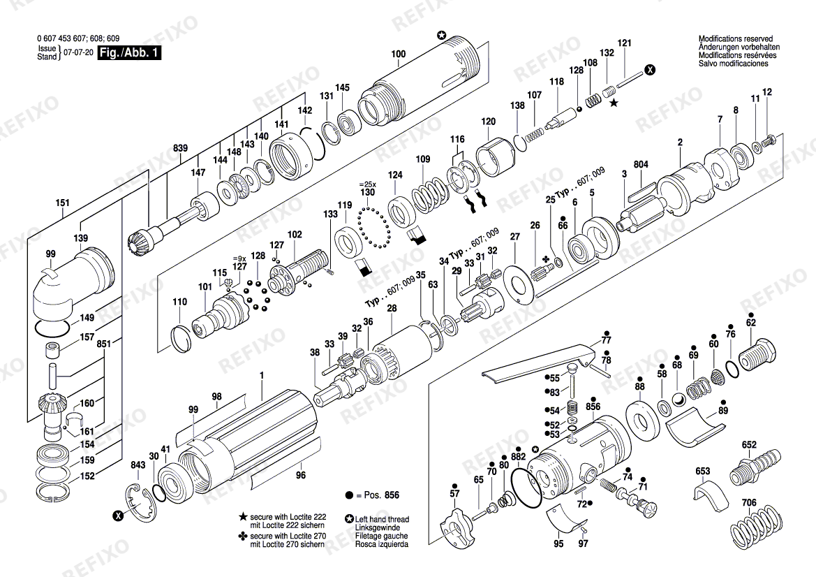 Bosch Pw-Winkelschrauber-Ind 180 WATT-SERIE (0 607 453 607) — схема запчастей