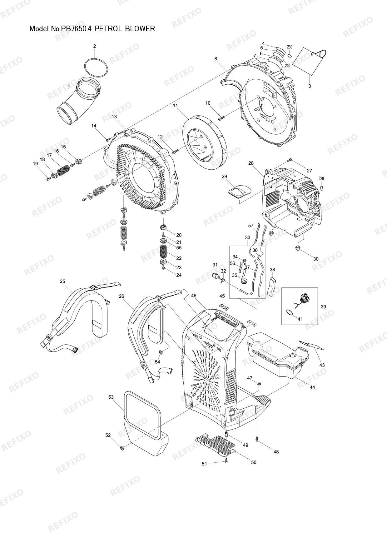 MAKITA PB 7650.4 — схема запчастей