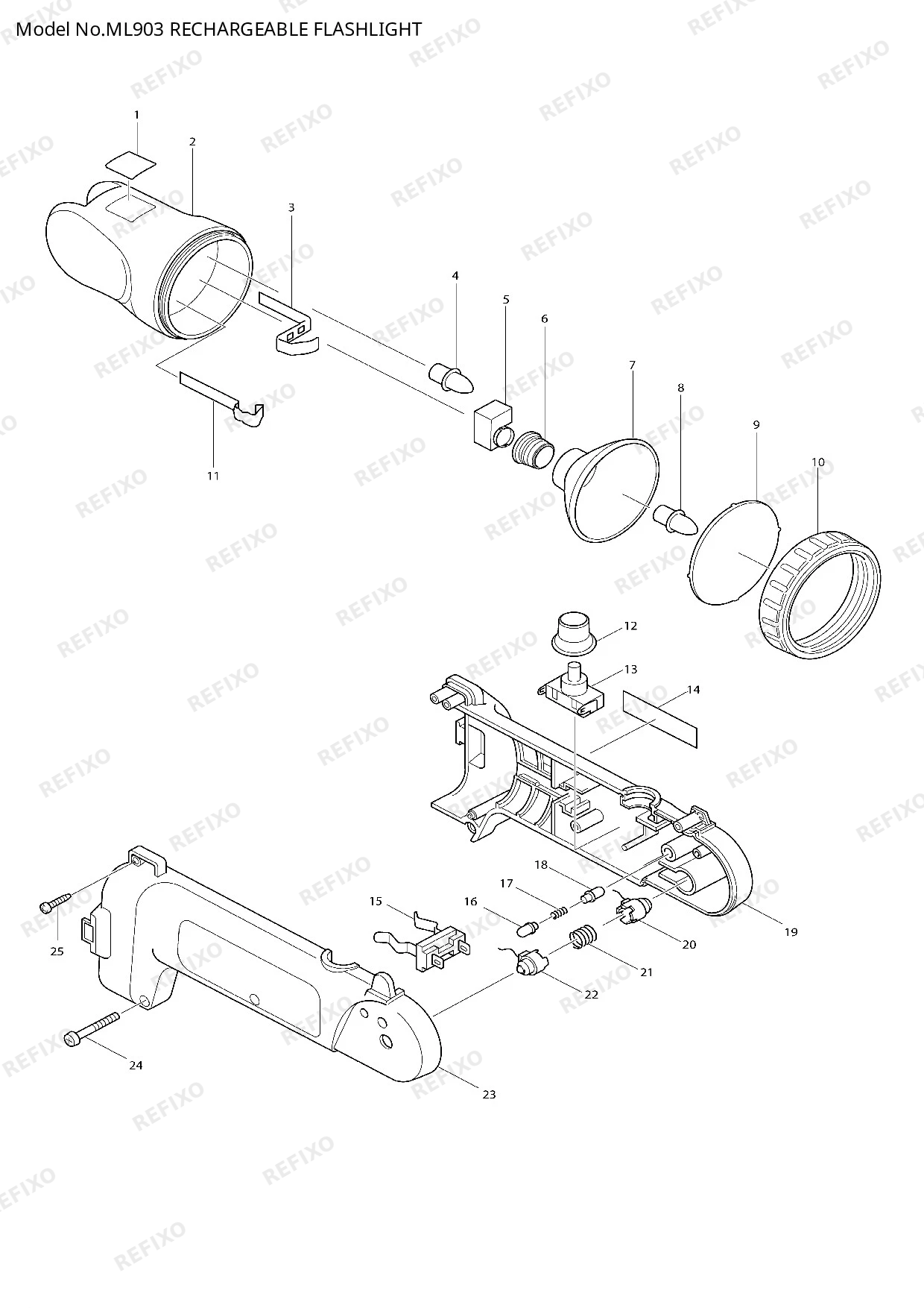 MAKITA ML903 — схема запчастей