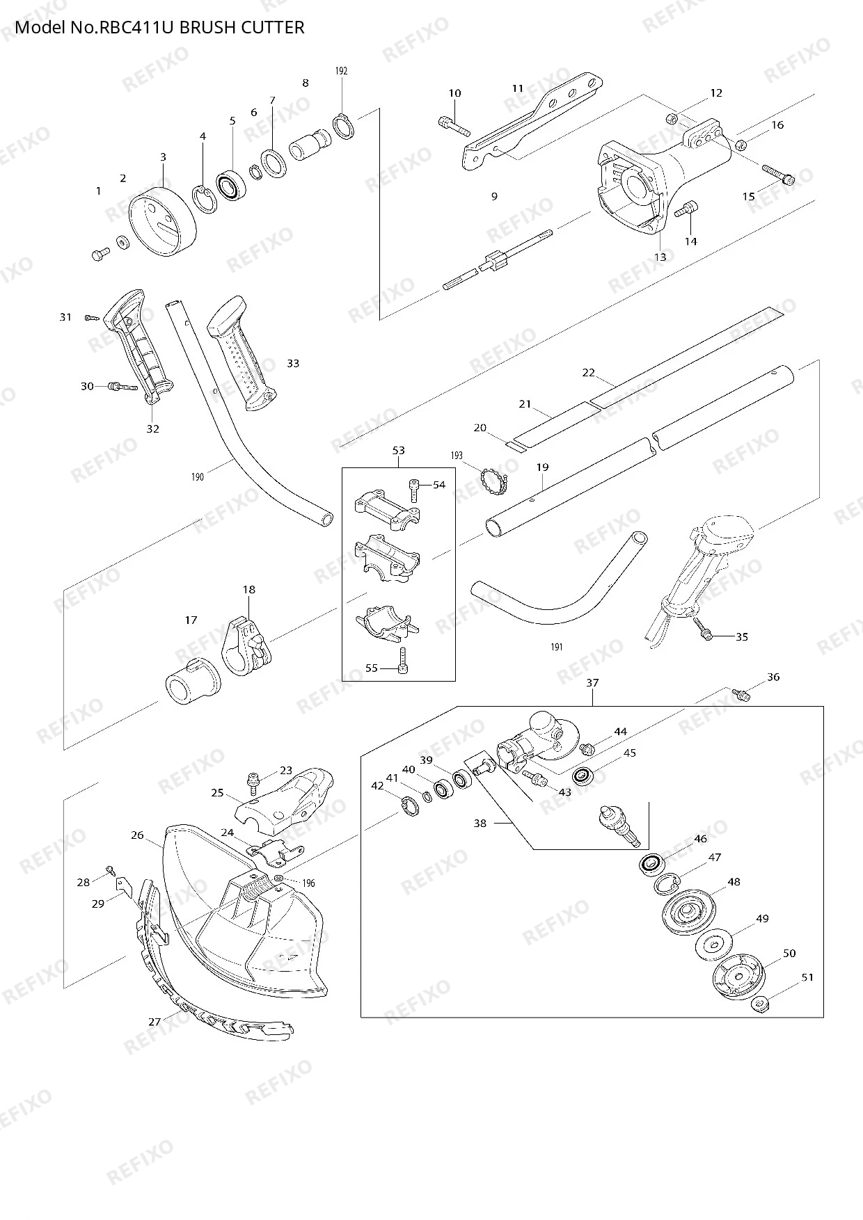 MAKITA RBC411U — схема запчастей