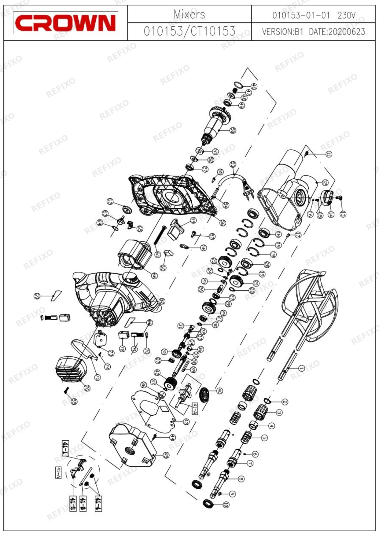 CROWN CT10153 — схема запчастей