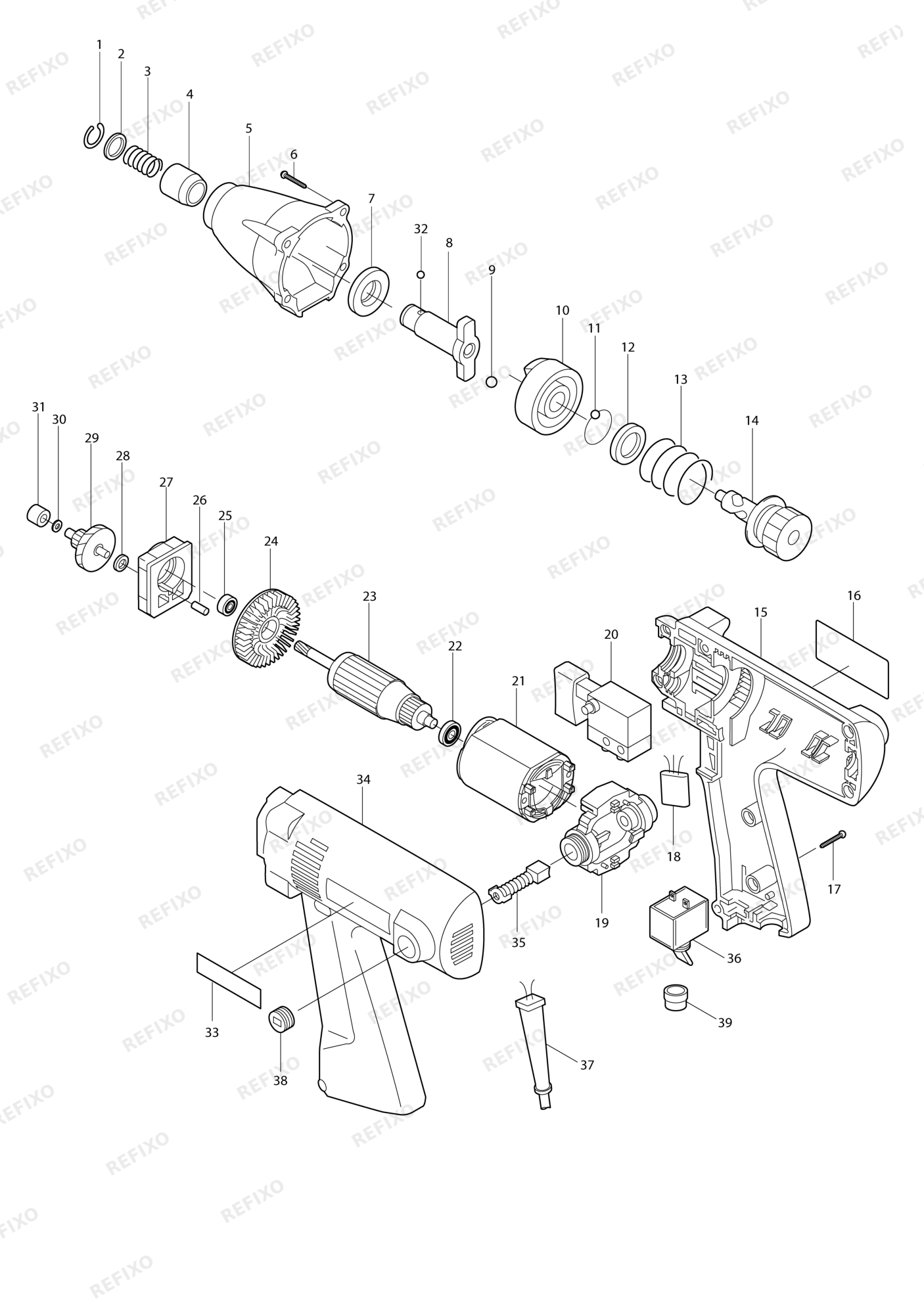 MAKITA 6950 — схема запчастей