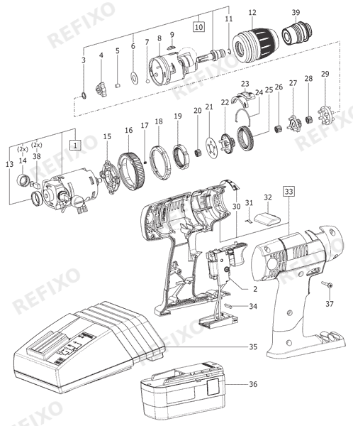 Festool TDK 12 CE-MH 45-Plus - аккумуляторный шуруповёрт 564130 — схема запчастей