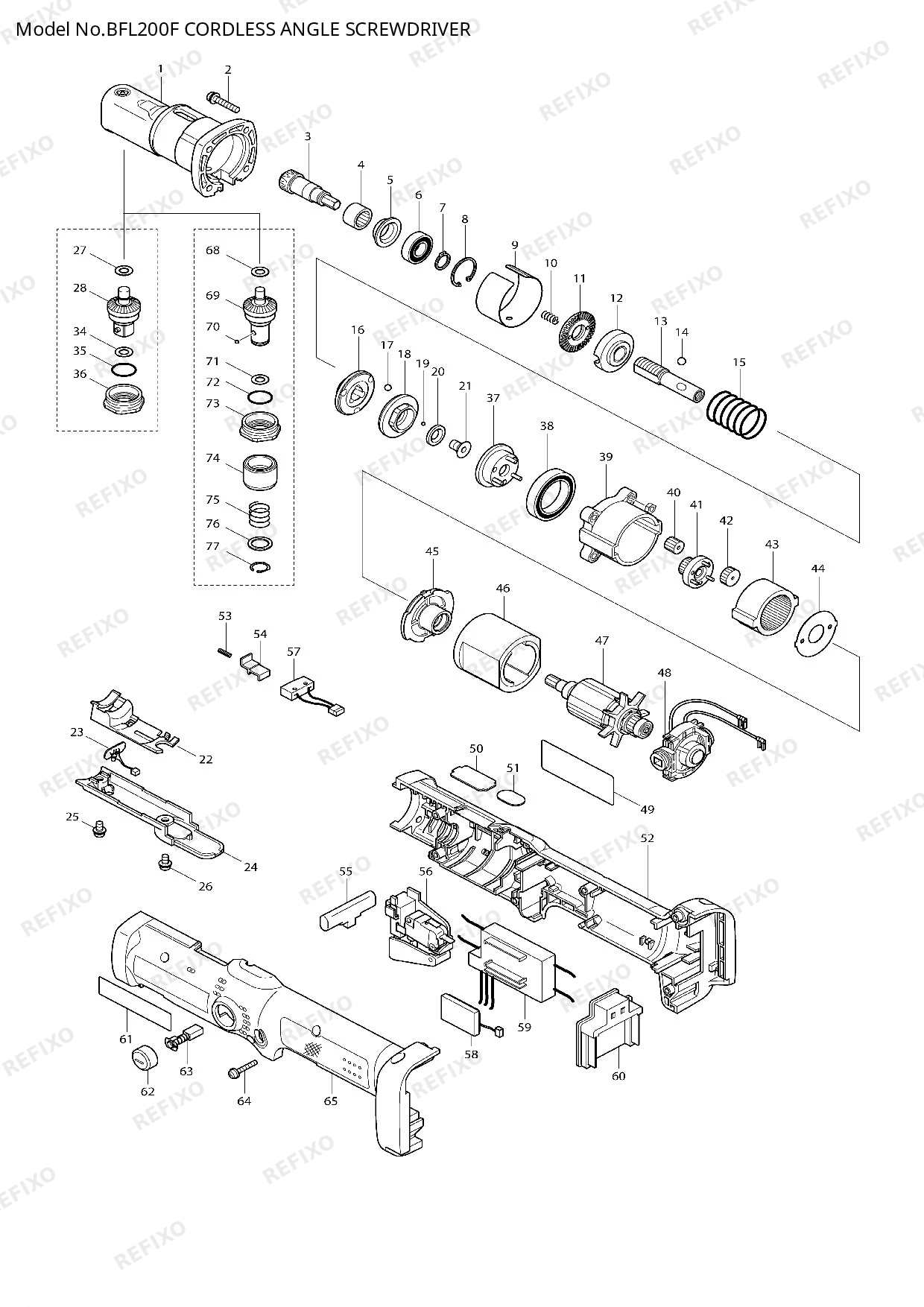 MAKITA BFL200F — схема запчастей