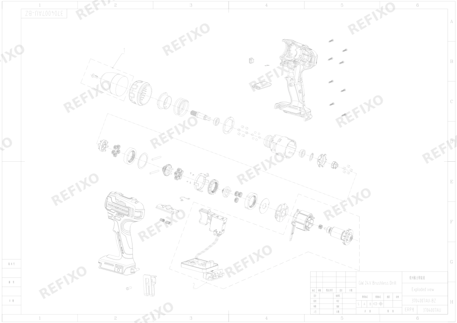 Greenworks 3704007AU 3707107AU-Exploded view — схема запчастей