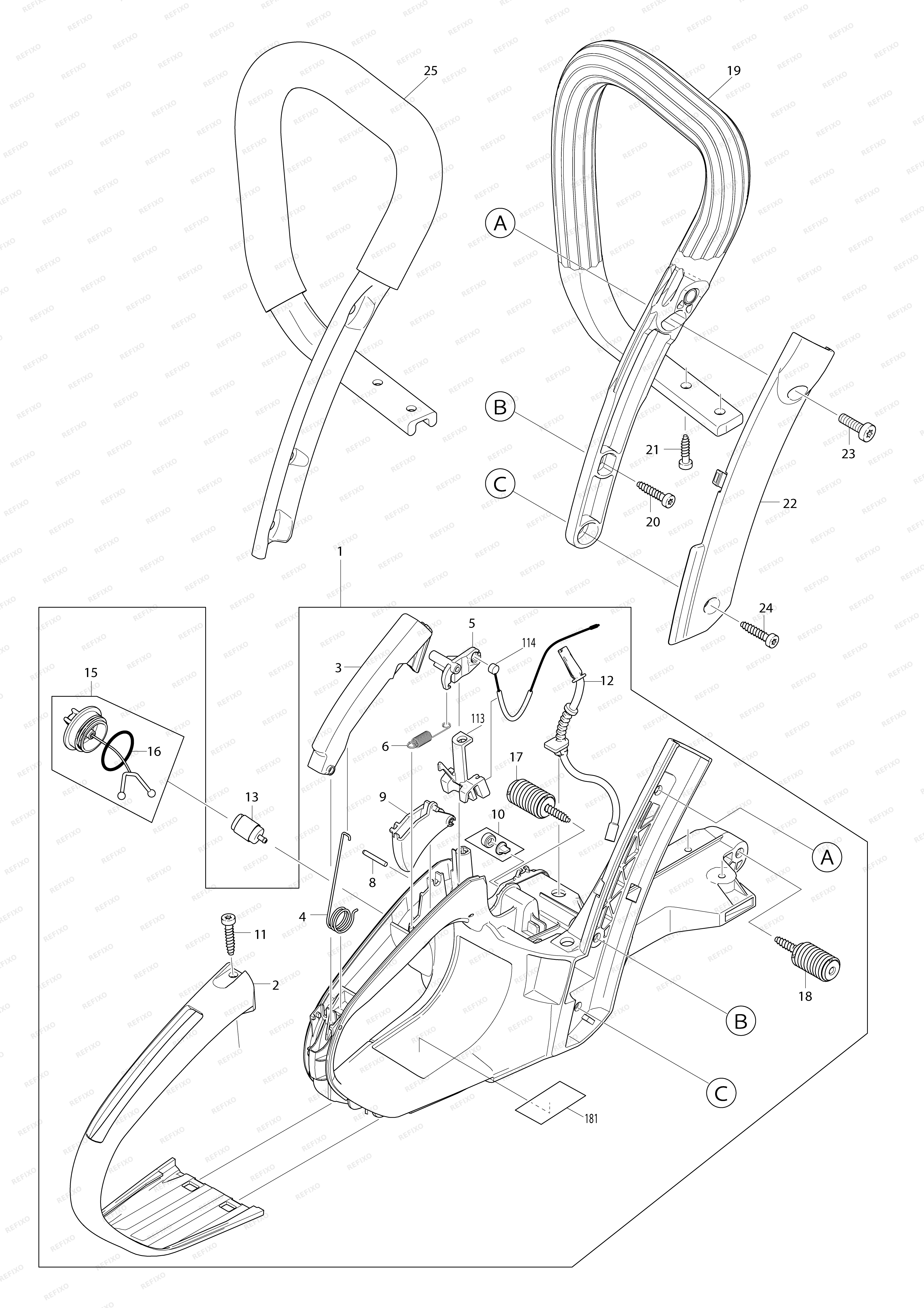 MAKITA DCS460 — схема запчастей