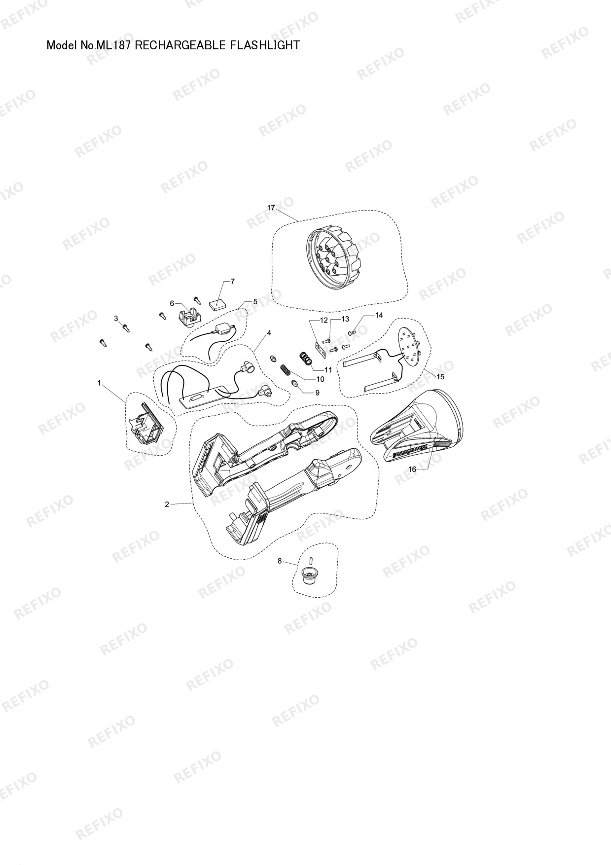 MAKITA ML187 — схема запчастей