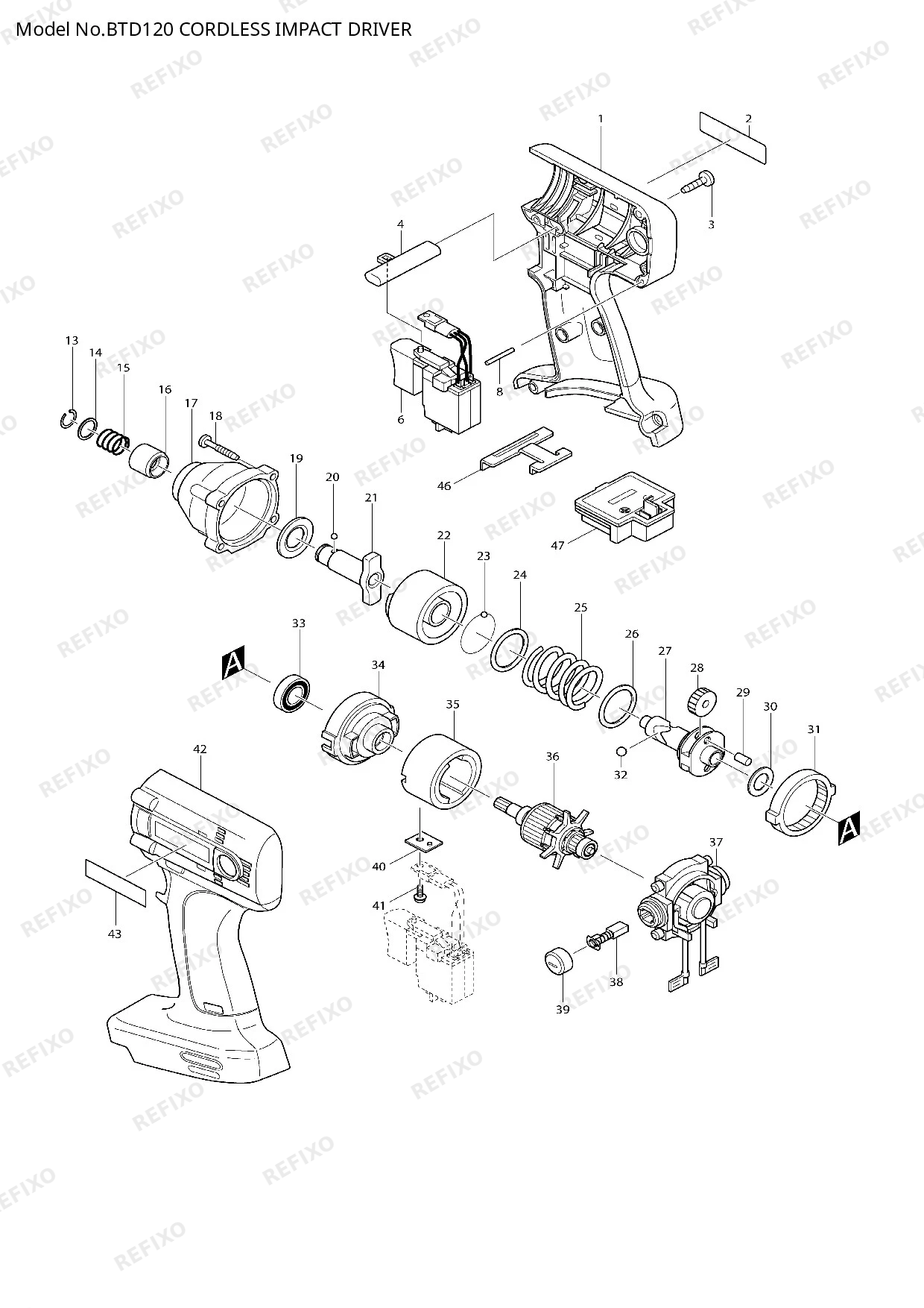 MAKITA BTD120 — схема запчастей