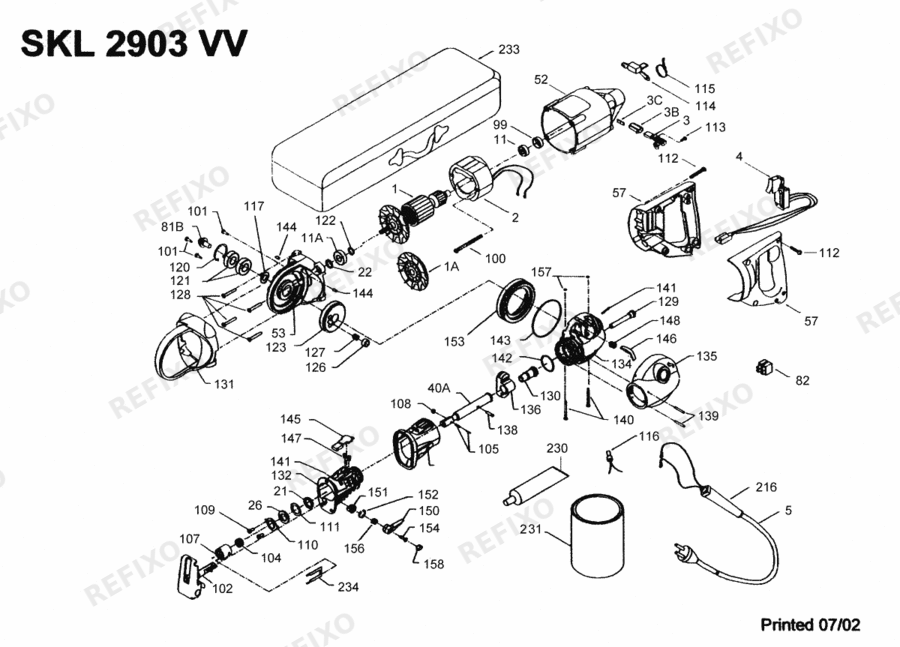 Flex SKL 2903 VV 230CEE 300713 — схема запчастей