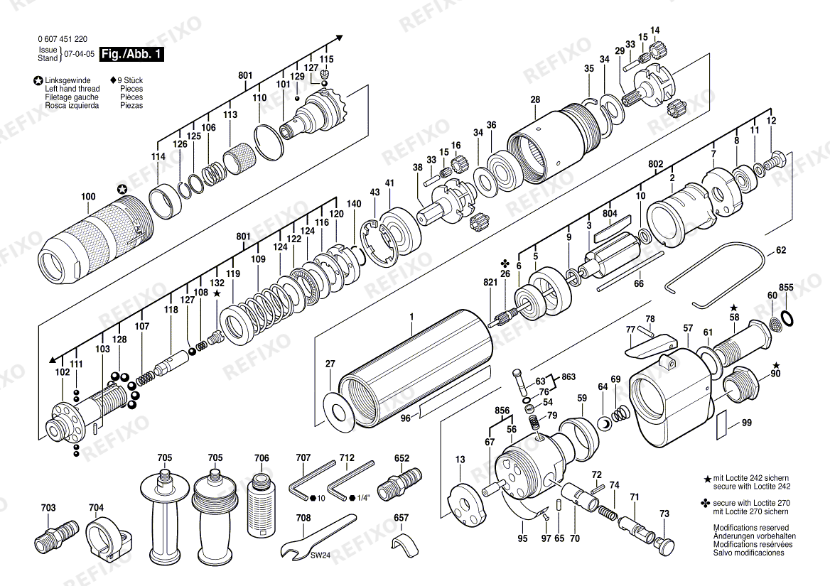 Bosch Pw- шуруповёрт -Ind 370 WATT-SERIE (0 607 451 220) — схема запчастей