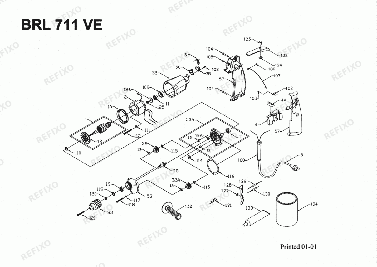 Flex BRL 711 VE 230CEE-PC 259380 — схема запчастей