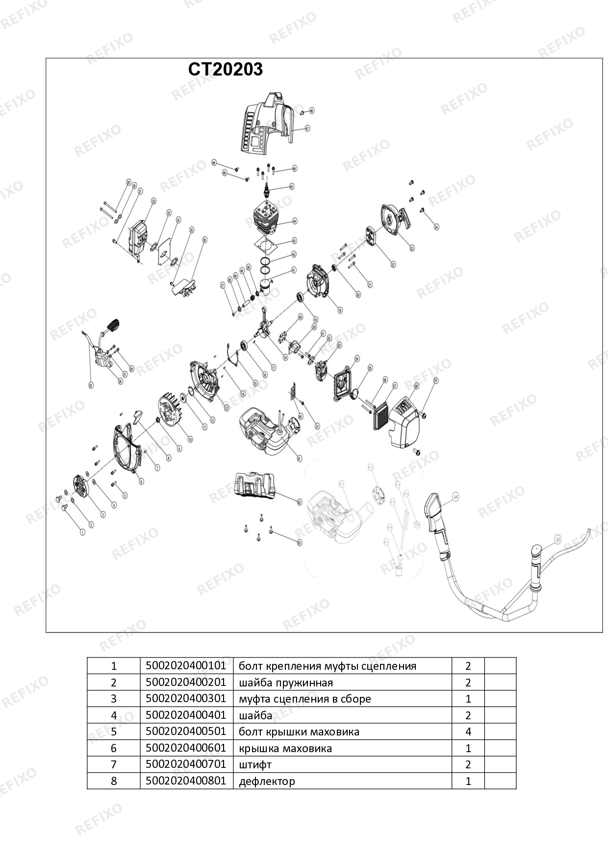 CROWN CT20203 — схема запчастей