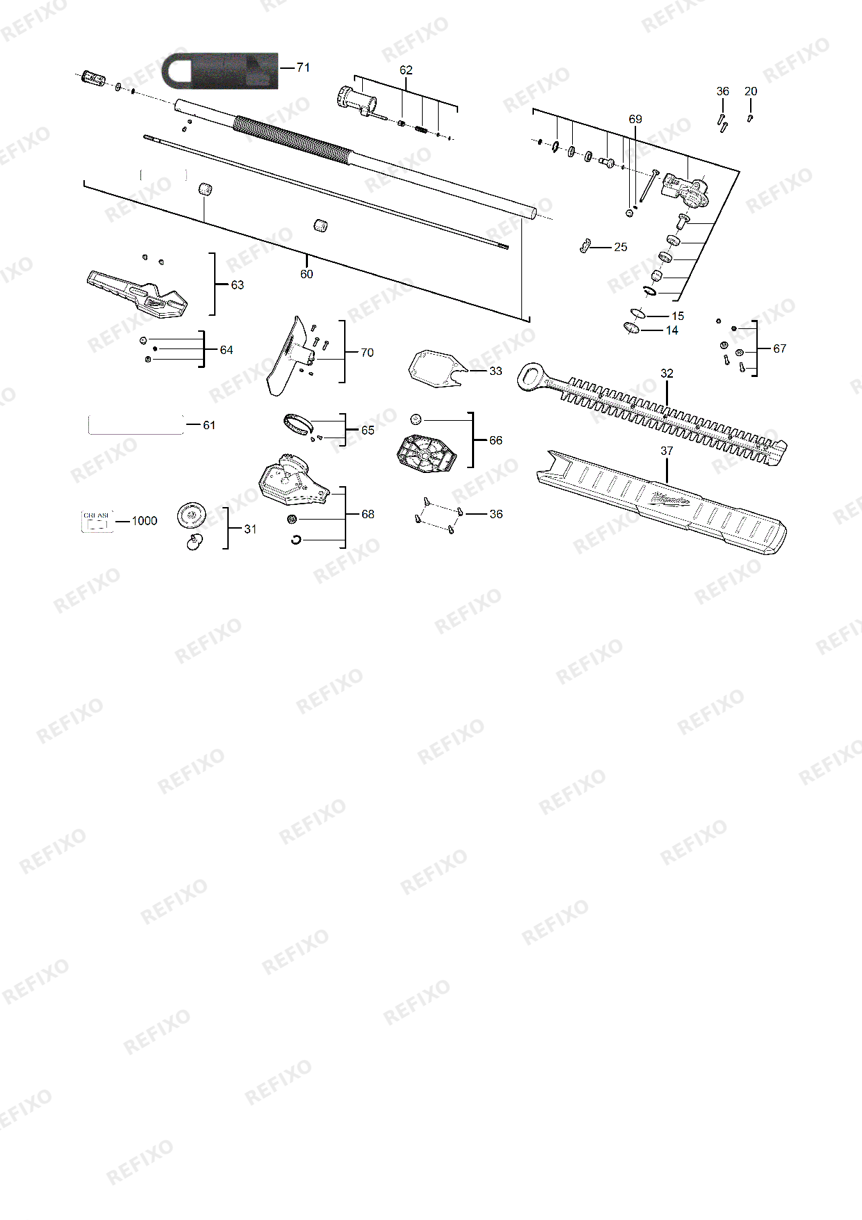 MILWAUKEE M18FOPH HTA 4932464959 4000469778 — схема запчастей