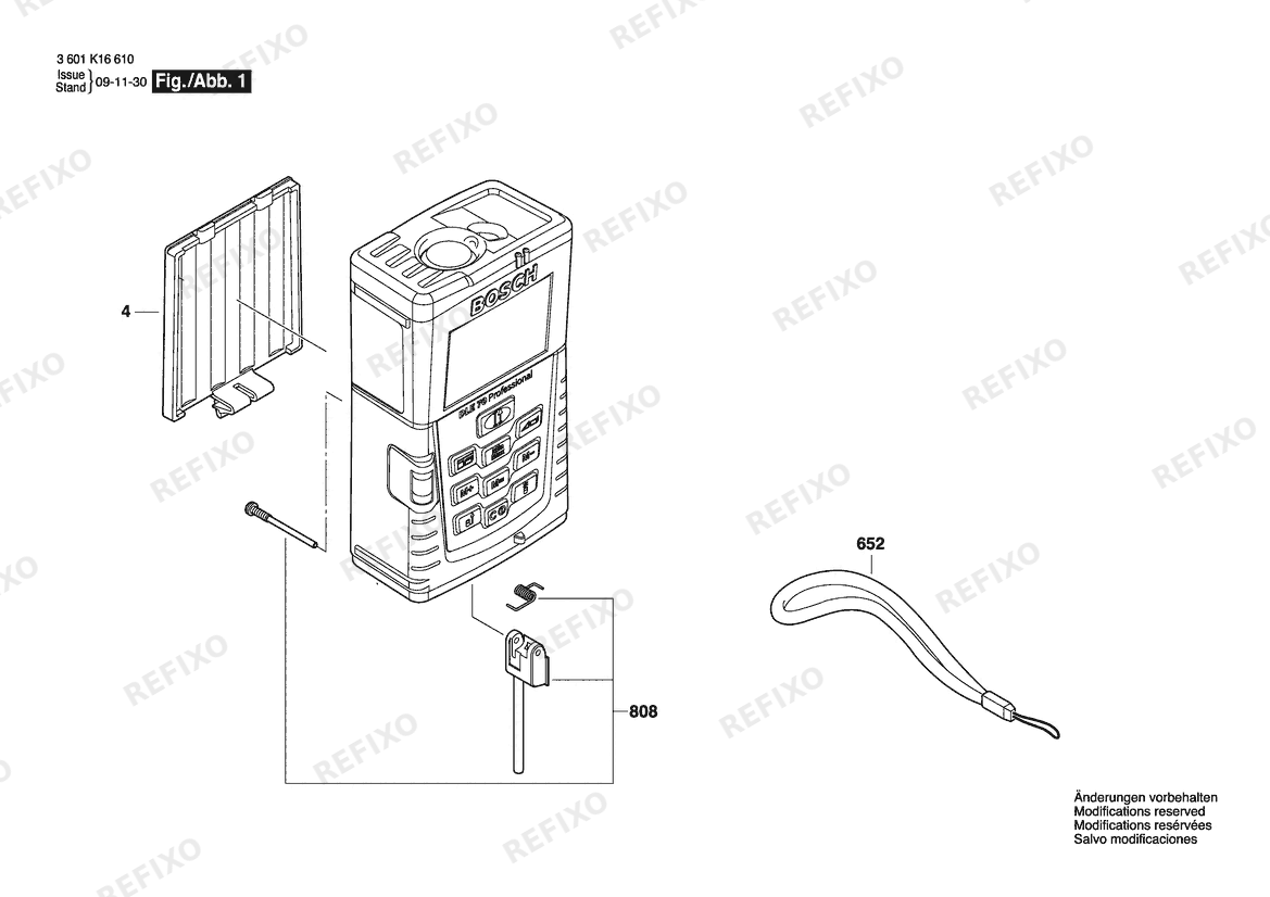 Bosch Entfernungsmesser GLM70 | 061 - US (3 601 K16 610) — схема запчастей
