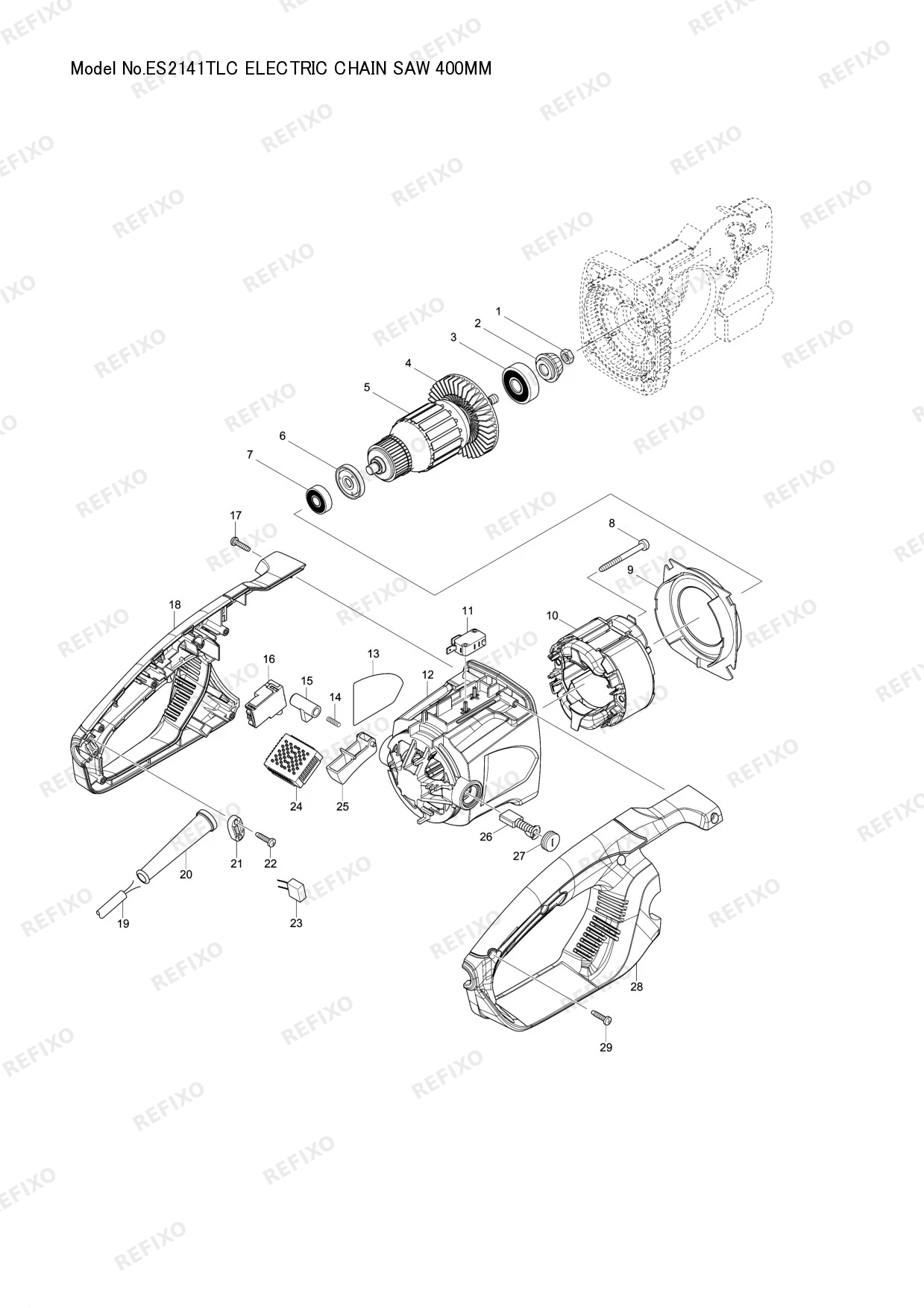 MAKITA ES 2141TLC — схема запчастей