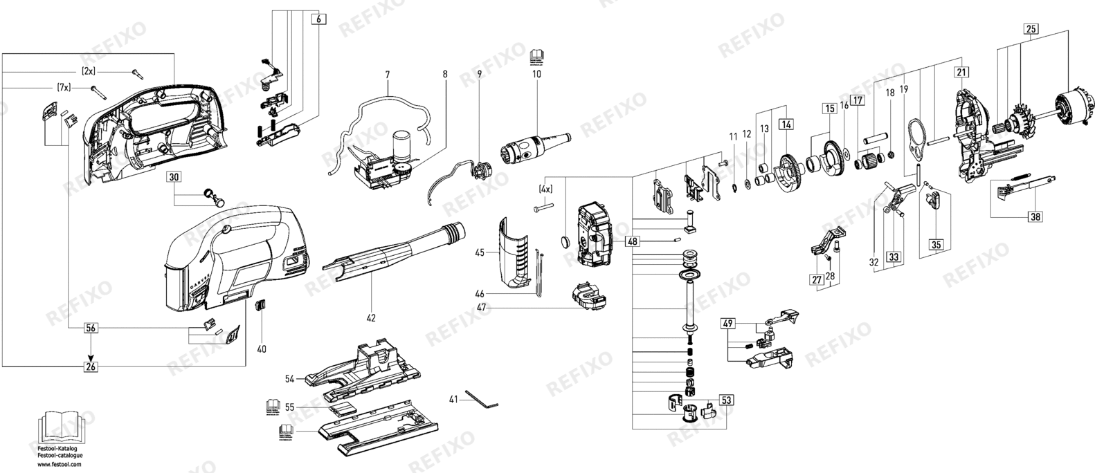 Festool PSB 420 EBQ 230V - Pendelstichsäge 10003822 — схема запчастей