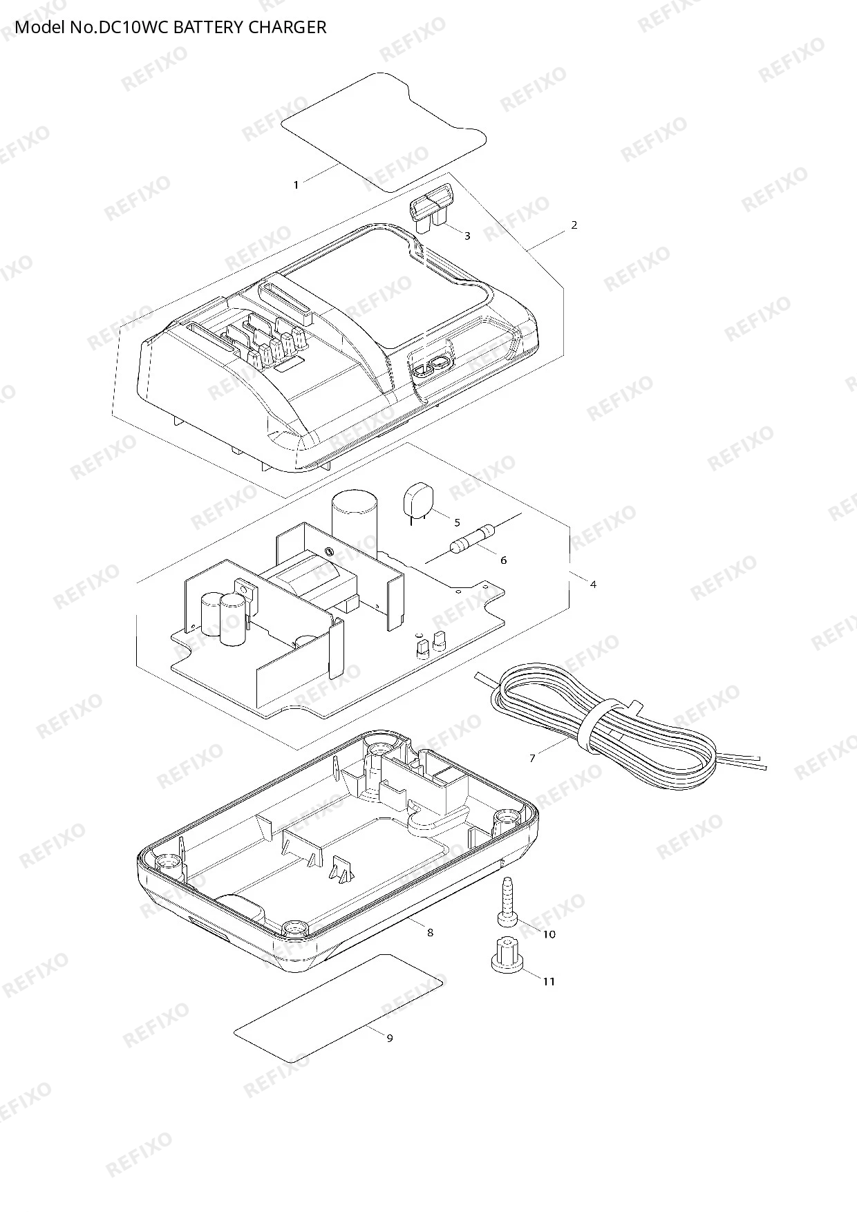 MAKITA DC10WC — схема запчастей