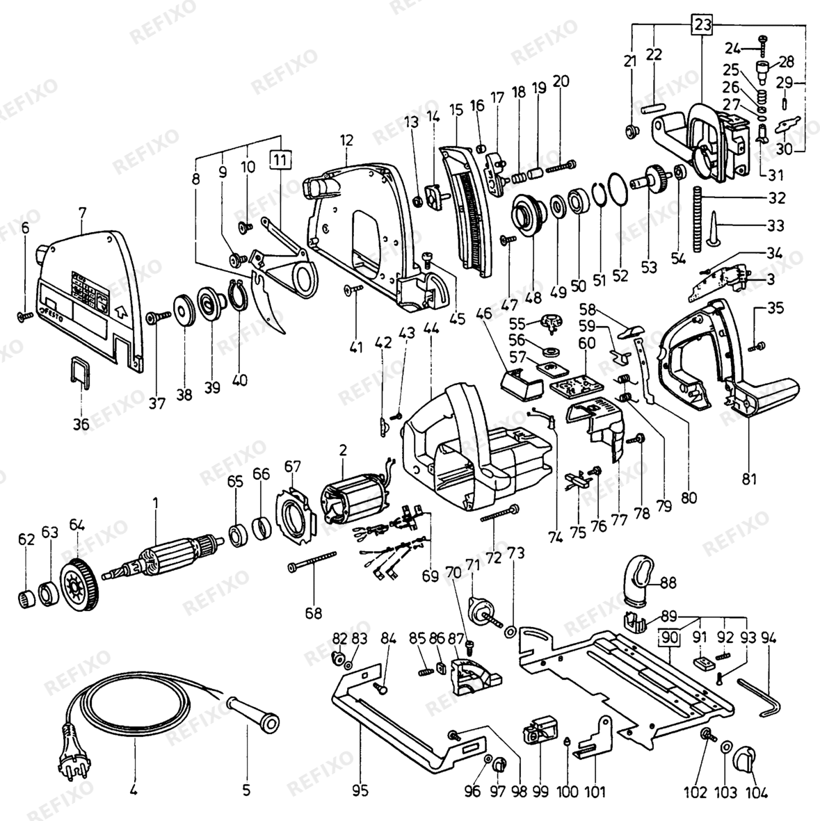 Festool AT 65 EB 230V - ручная дисковая пила 486756 — схема запчастей