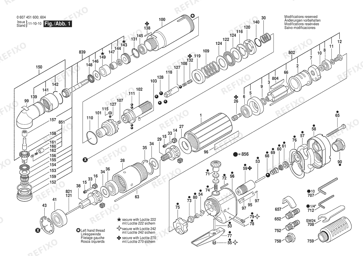 Bosch Pw-Winkelschrauber-Ind 370W DWAS 27-360 (0 607 451 600) — схема запчастей
