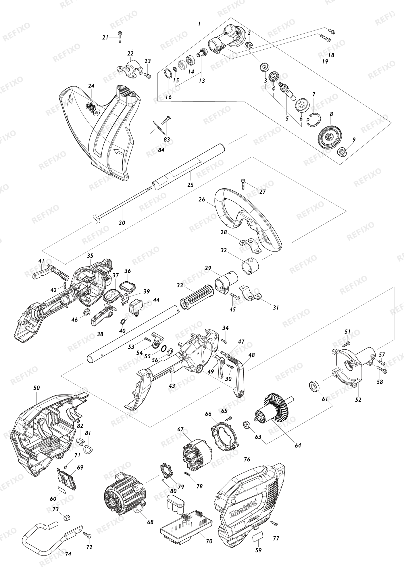 MAKITA UR014G — схема запчастей