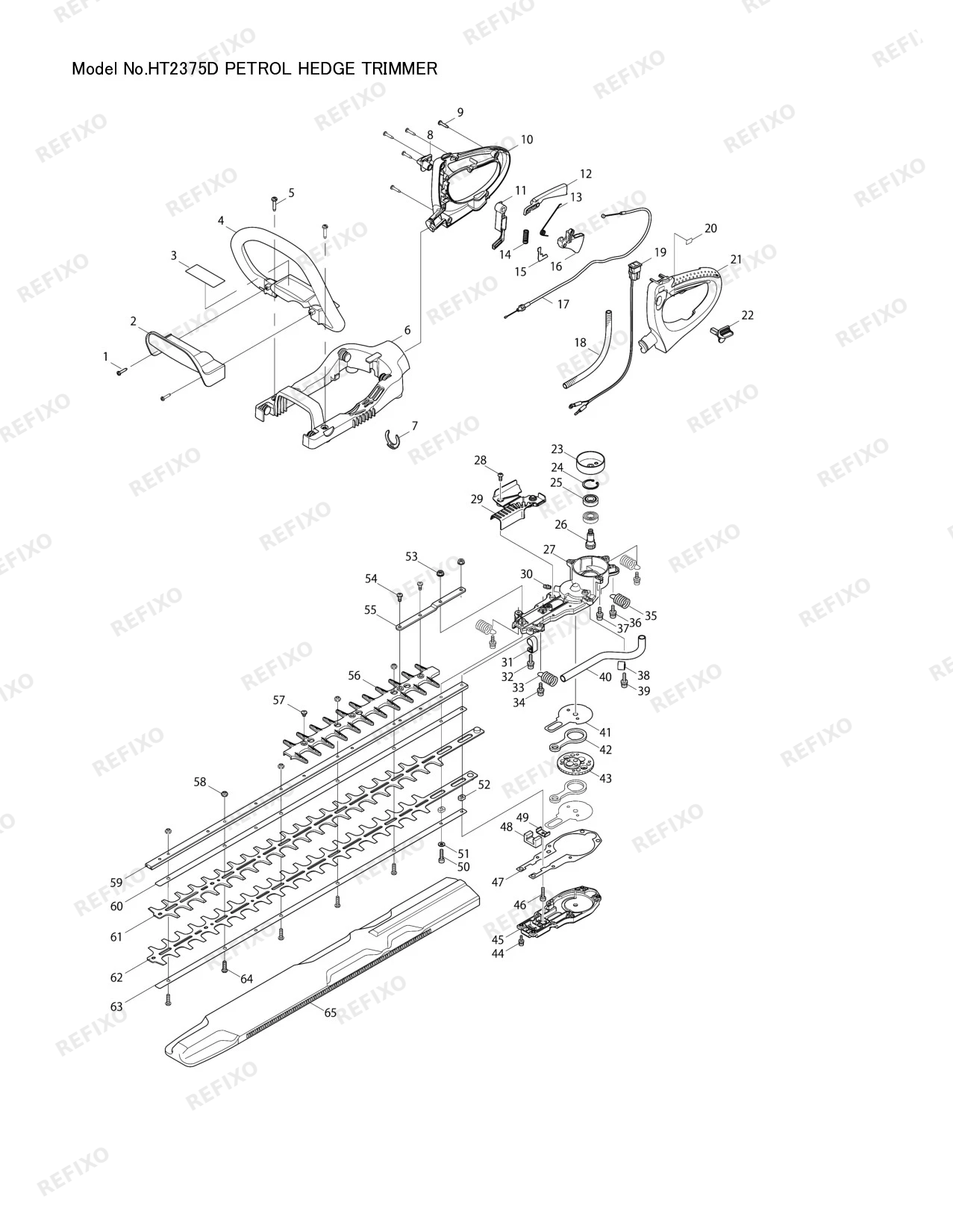 MAKITA HT 2375D — схема запчастей