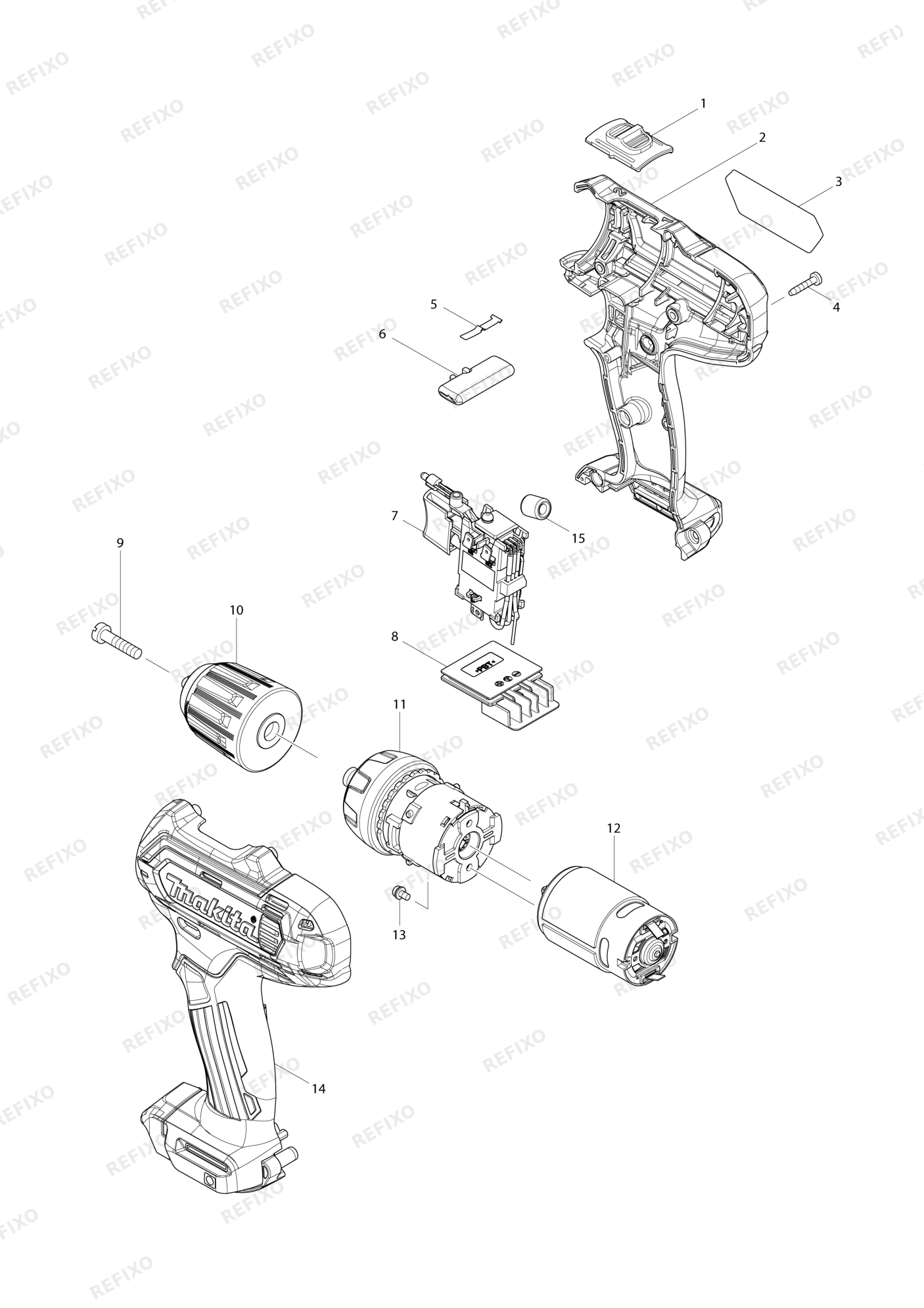 MAKITA DF331D — схема запчастей
