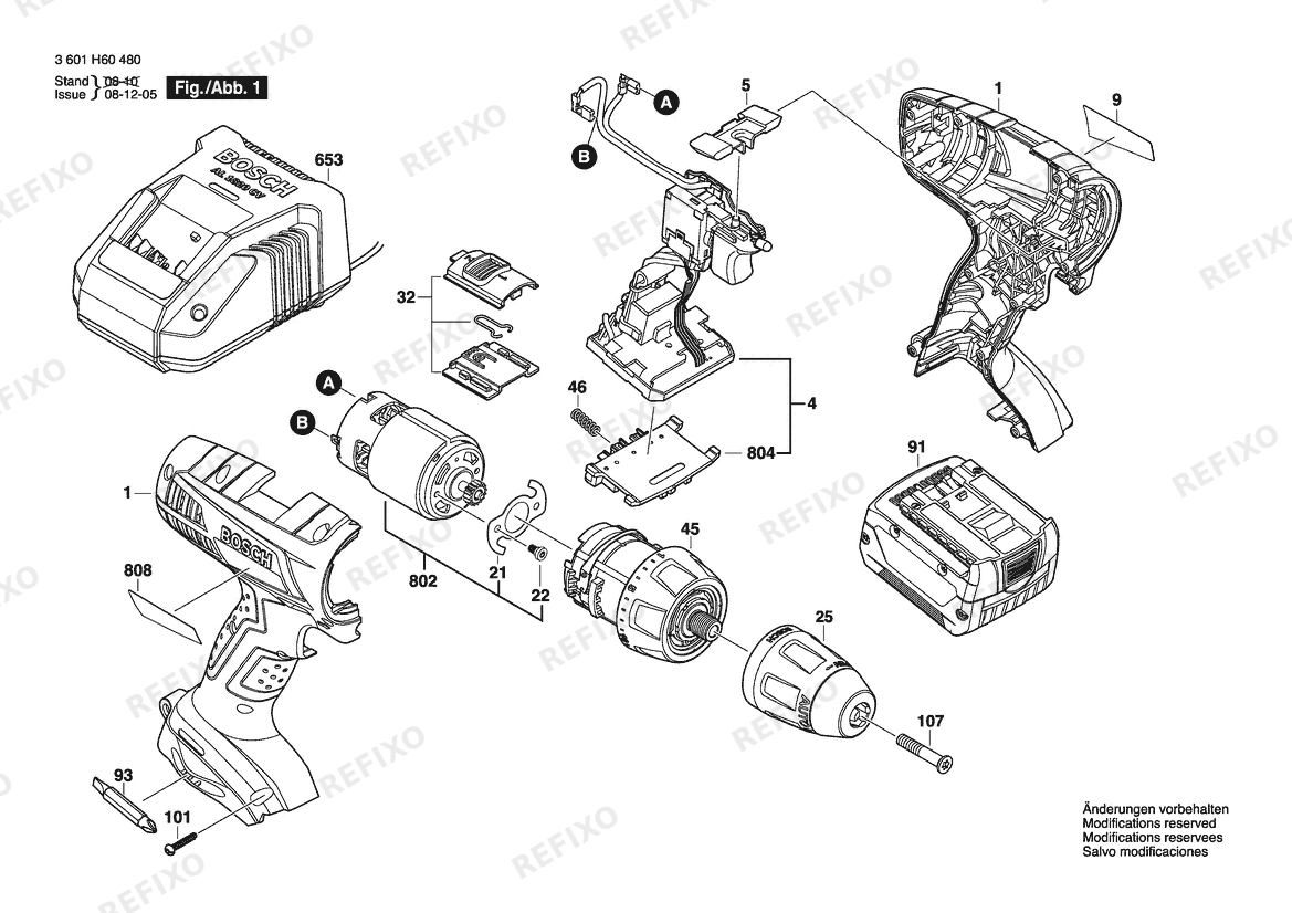 Bosch Аккумуляторный шуруповёрт GSR 14.4V-LI bare | 14.4 V | 017 - AR (3 601 H60 4H0) — схема запчастей