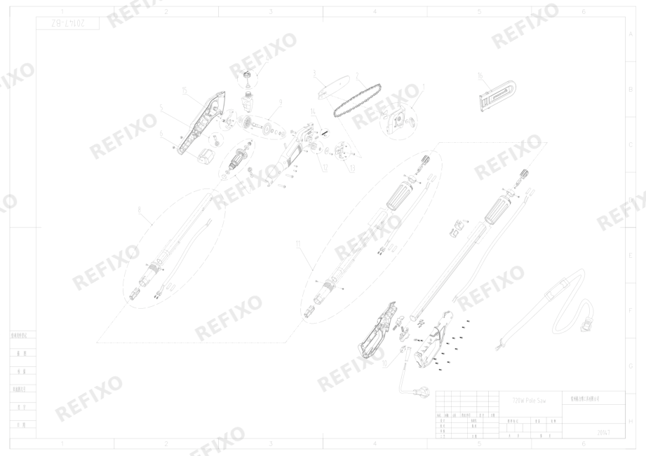 Greenworks 20147-Exploded view — схема запчастей
