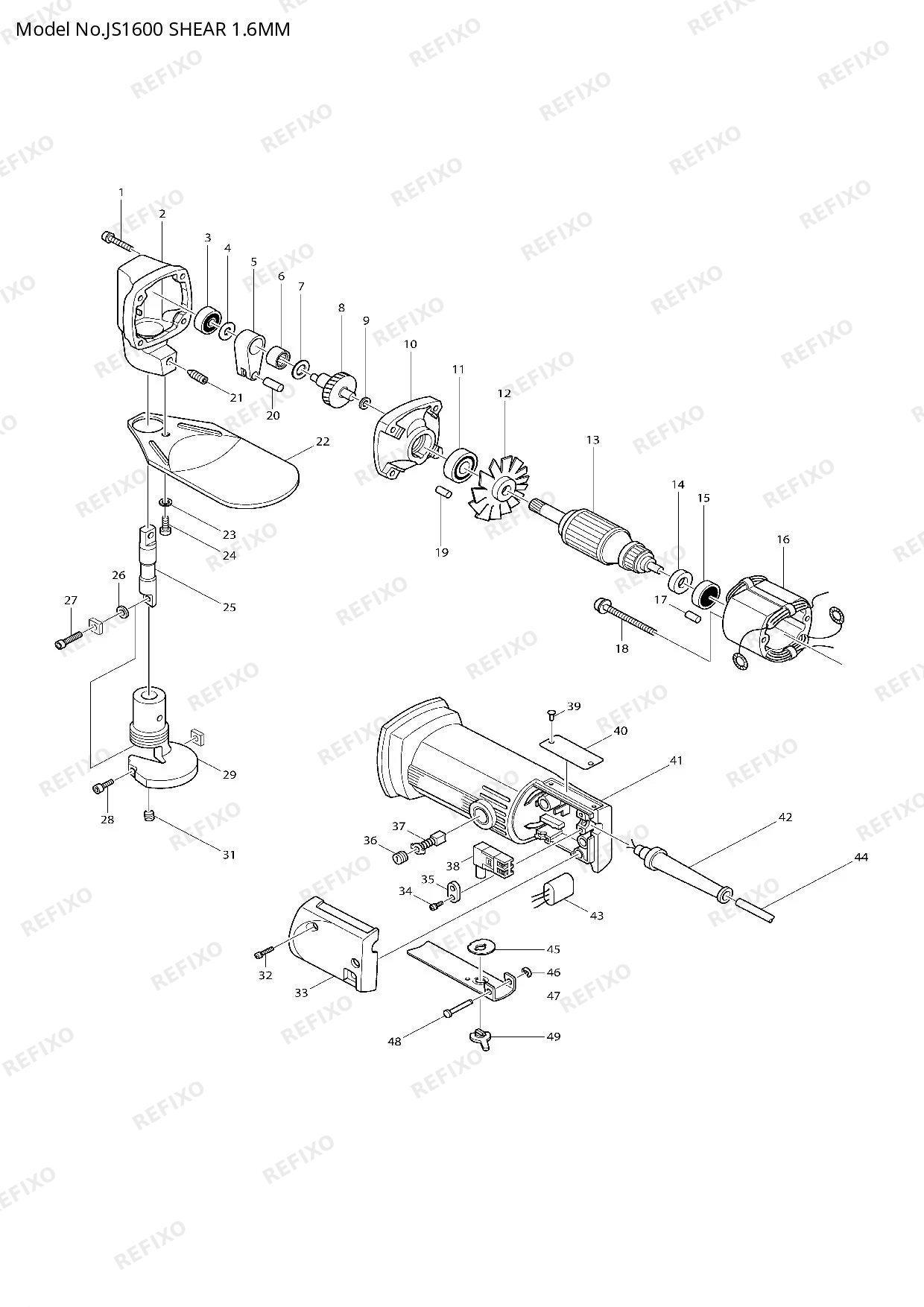 MAKITA JS1600 — схема запчастей