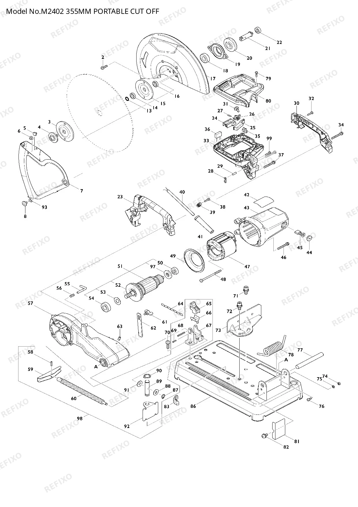 MAKITA M2402 — схема запчастей