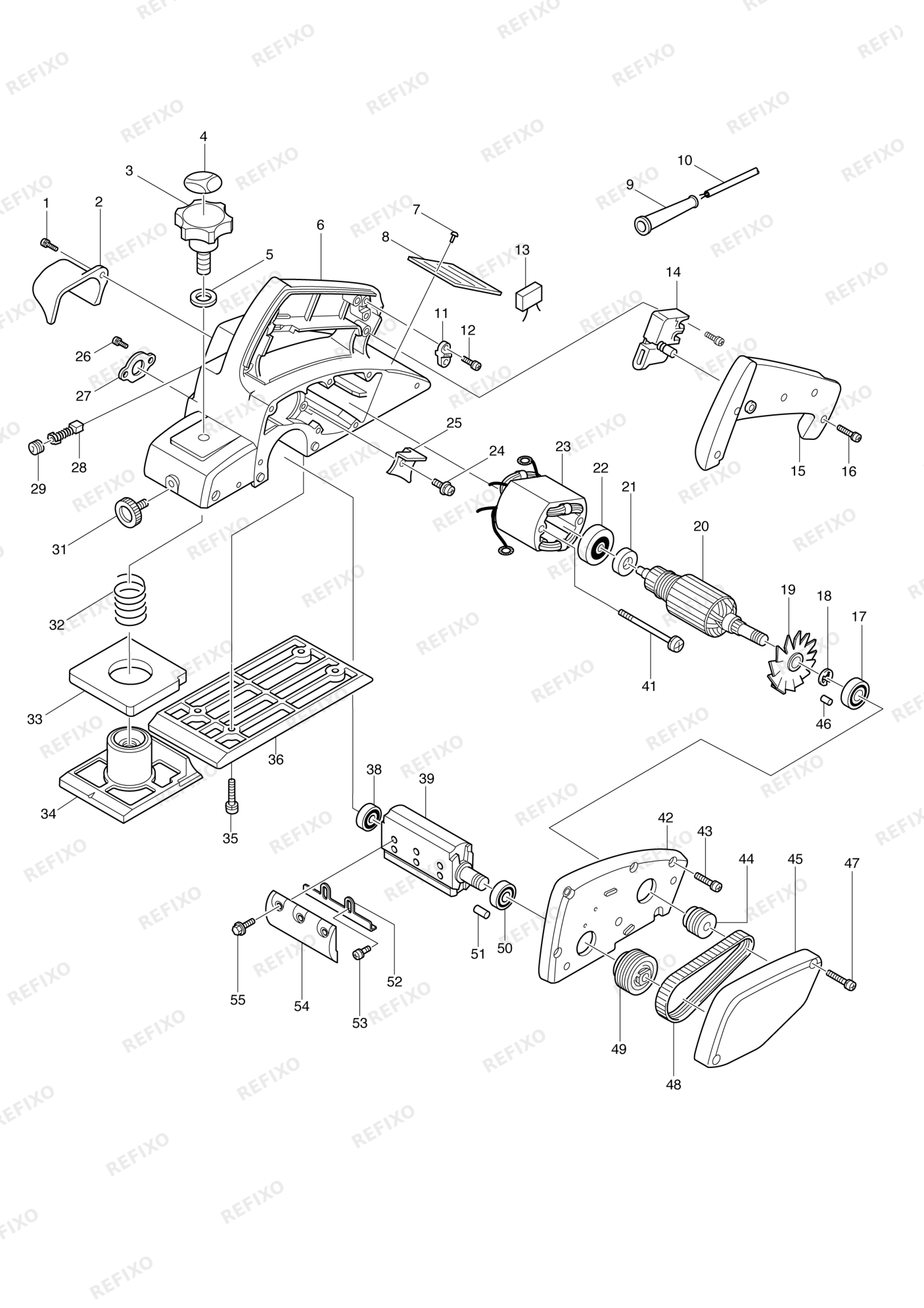 MAKITA 1900B — схема запчастей