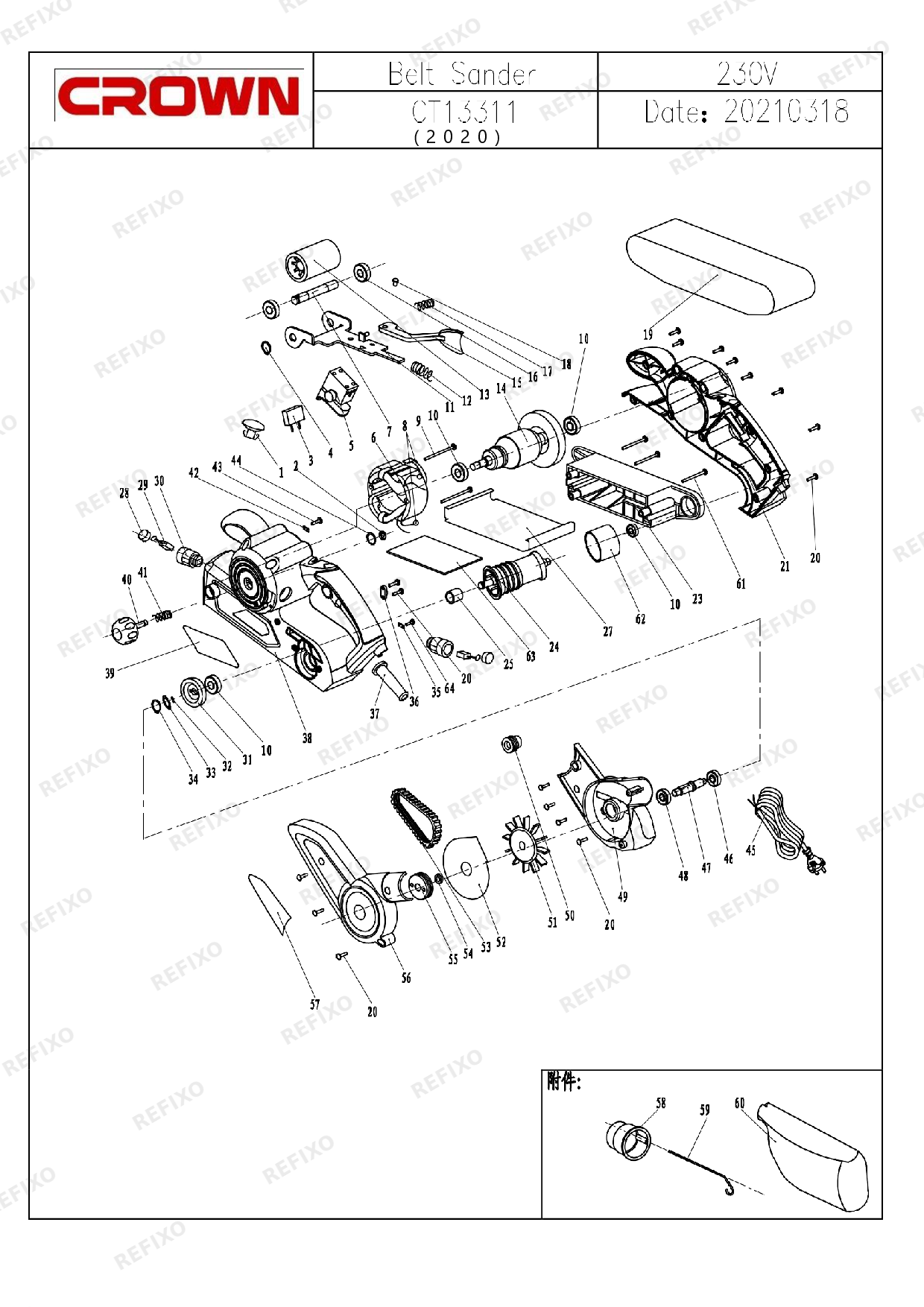 CROWN CT13311(с с.н.200...) — схема запчастей