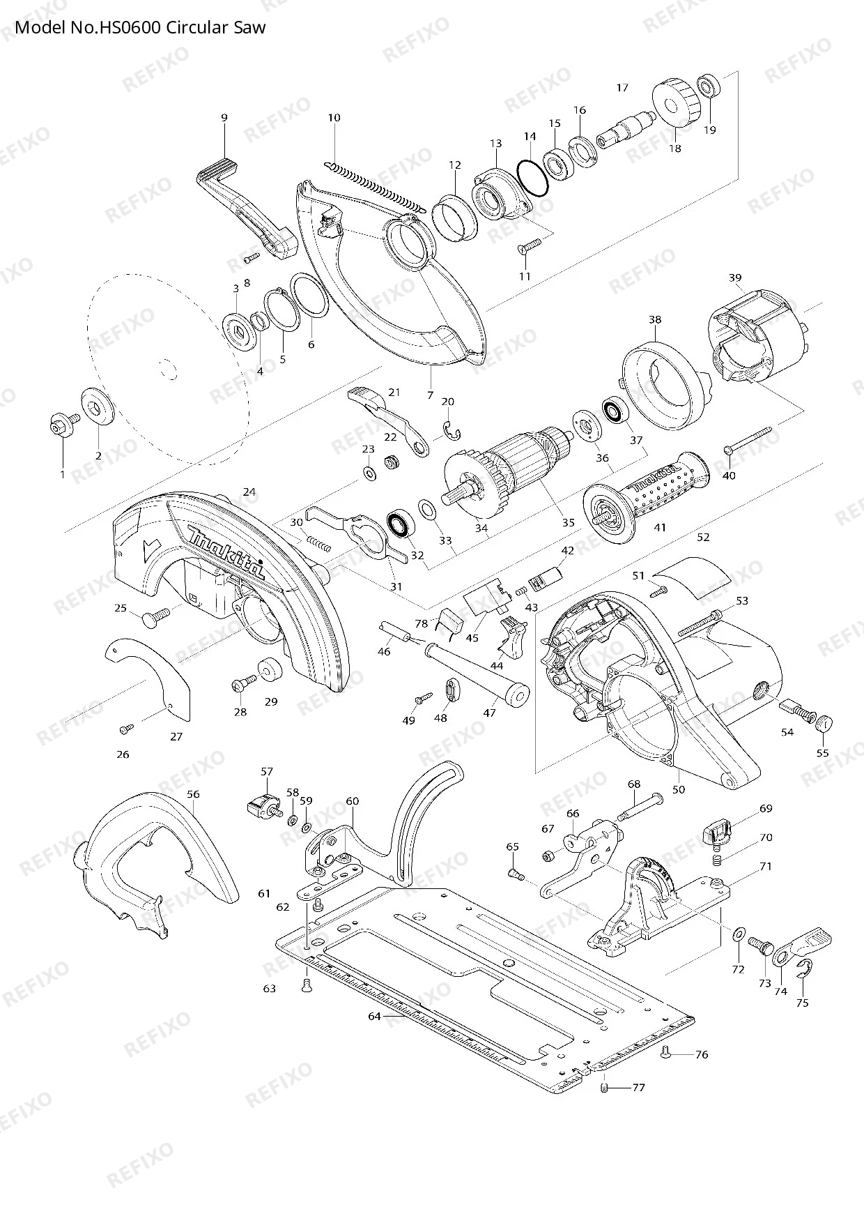 MAKITA HS0600 — схема запчастей