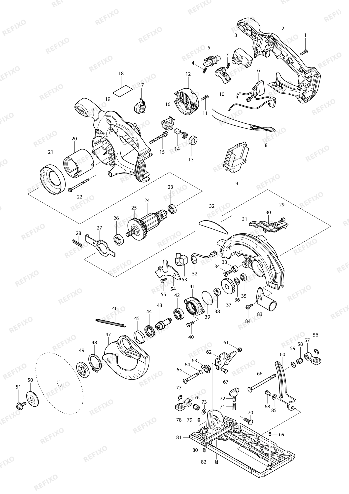 MAKITA DSS610 — схема запчастей