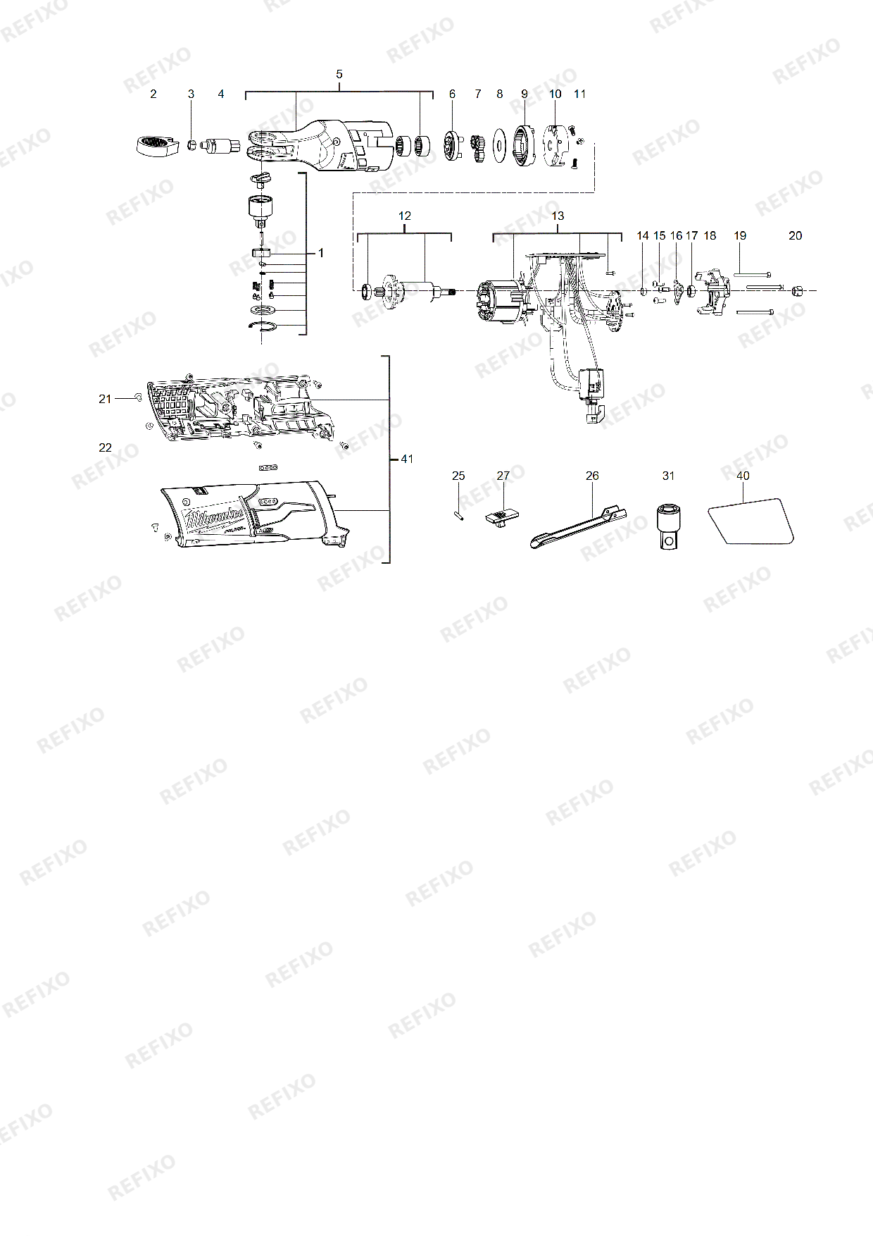 MILWAUKEE M12FIR14 0 4933459795 4000460712 — схема запчастей