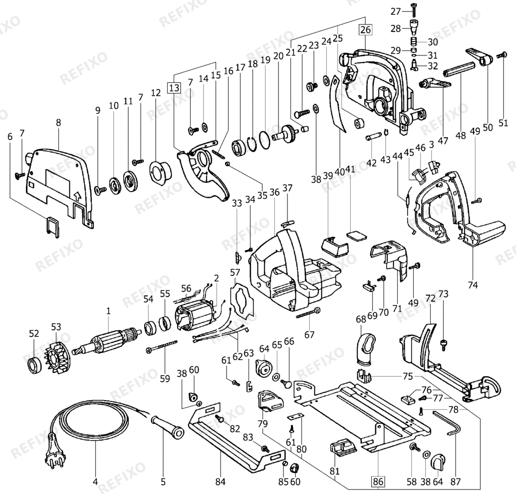 Festool AP 55 - ручная дисковая пила 486900 — схема запчастей