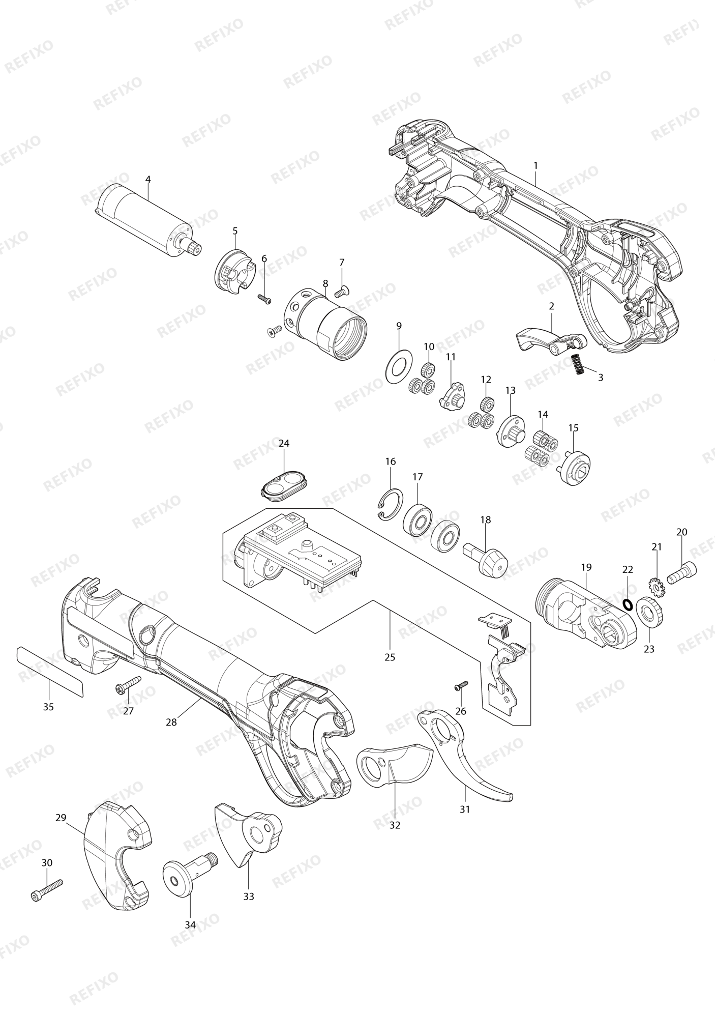 MAKITA DUP180 — схема запчастей