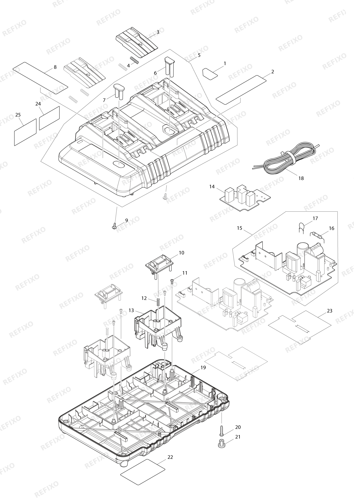 MAKITA DC18SH — схема запчастей