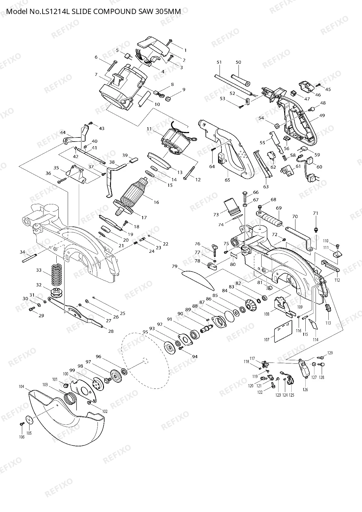 MAKITA LS1214L — схема запчастей