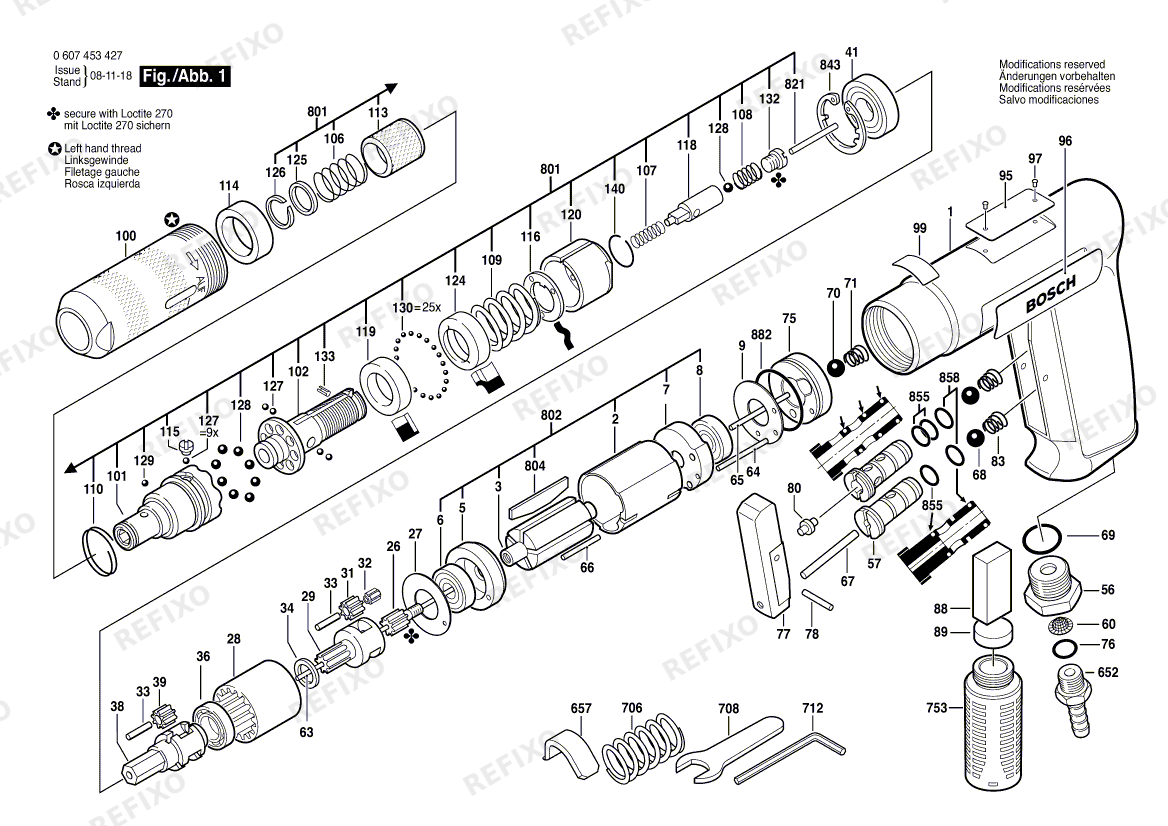 Bosch Pw- шуруповёрт -Ind 180 WATT-SERIE (0 607 453 427) — схема запчастей